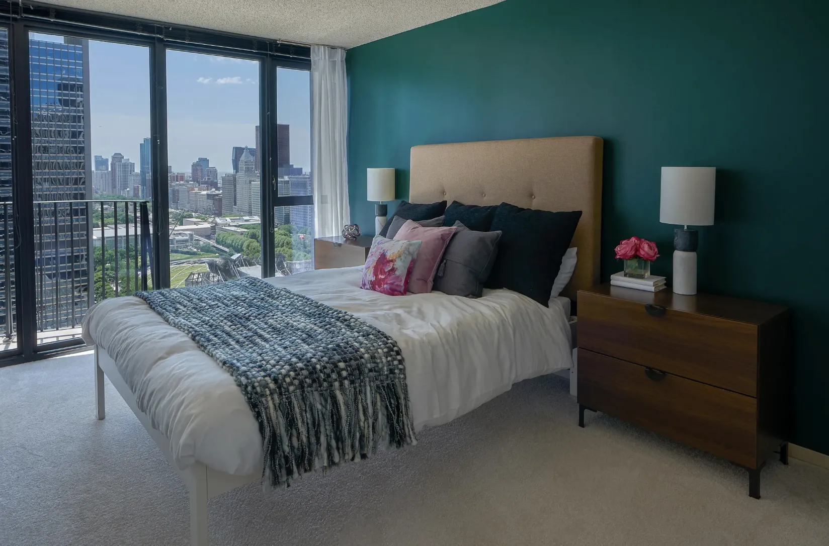 Aqua Apartments in Lakeshore East Chicago main bedroom
