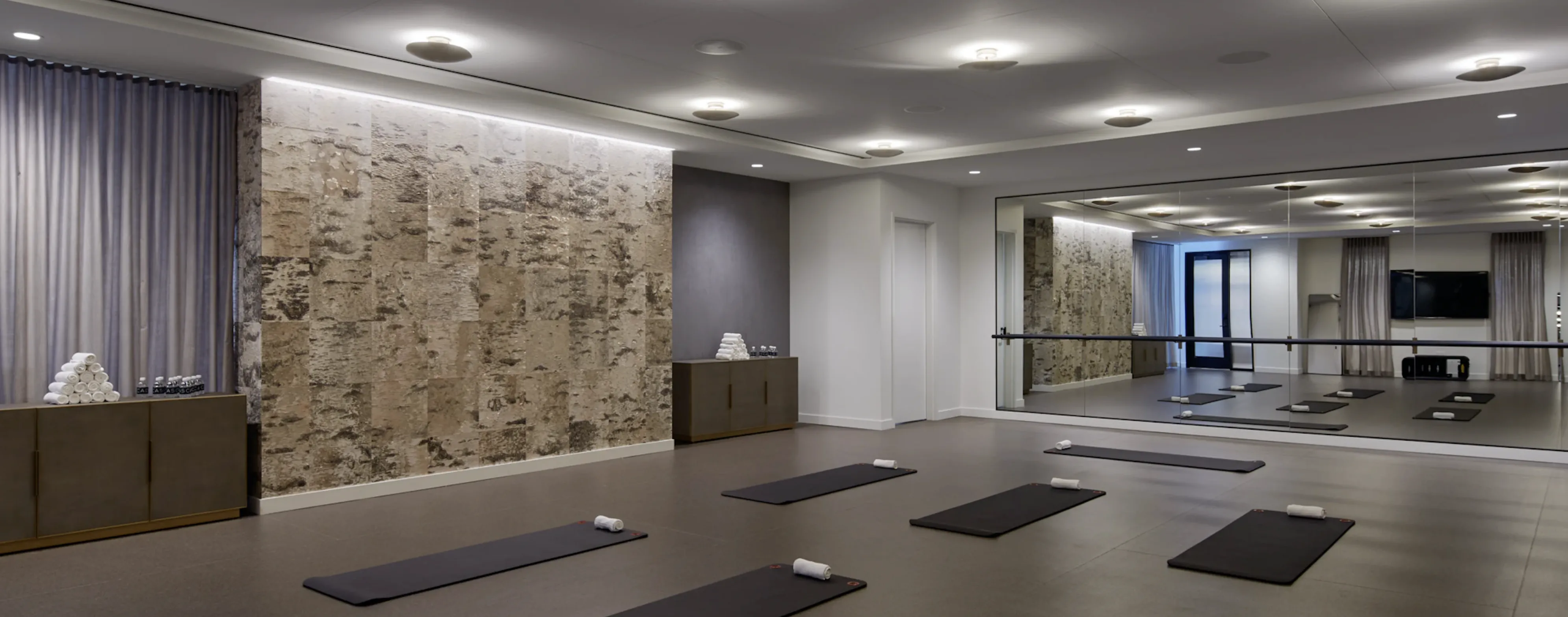 Cascade Apartments in Lakeshore East Chicago yoga room