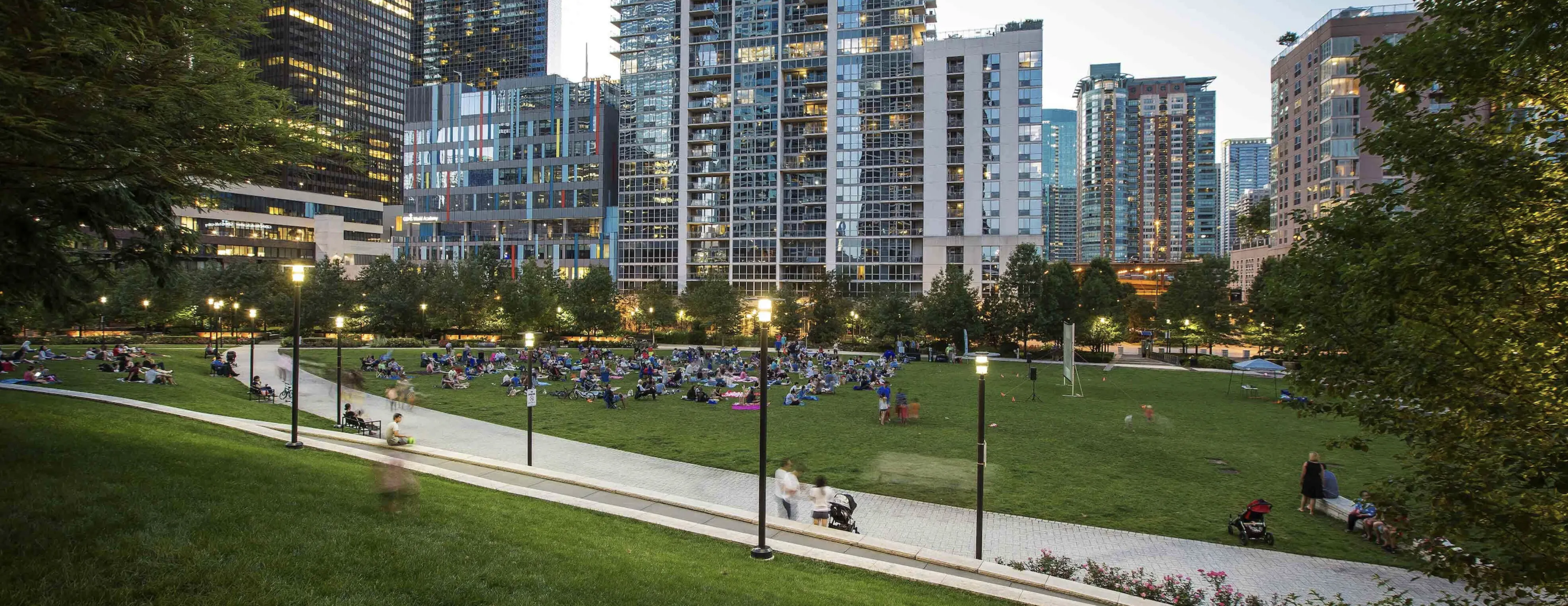 Cascade Apartments in Lakeshore East Chicago path