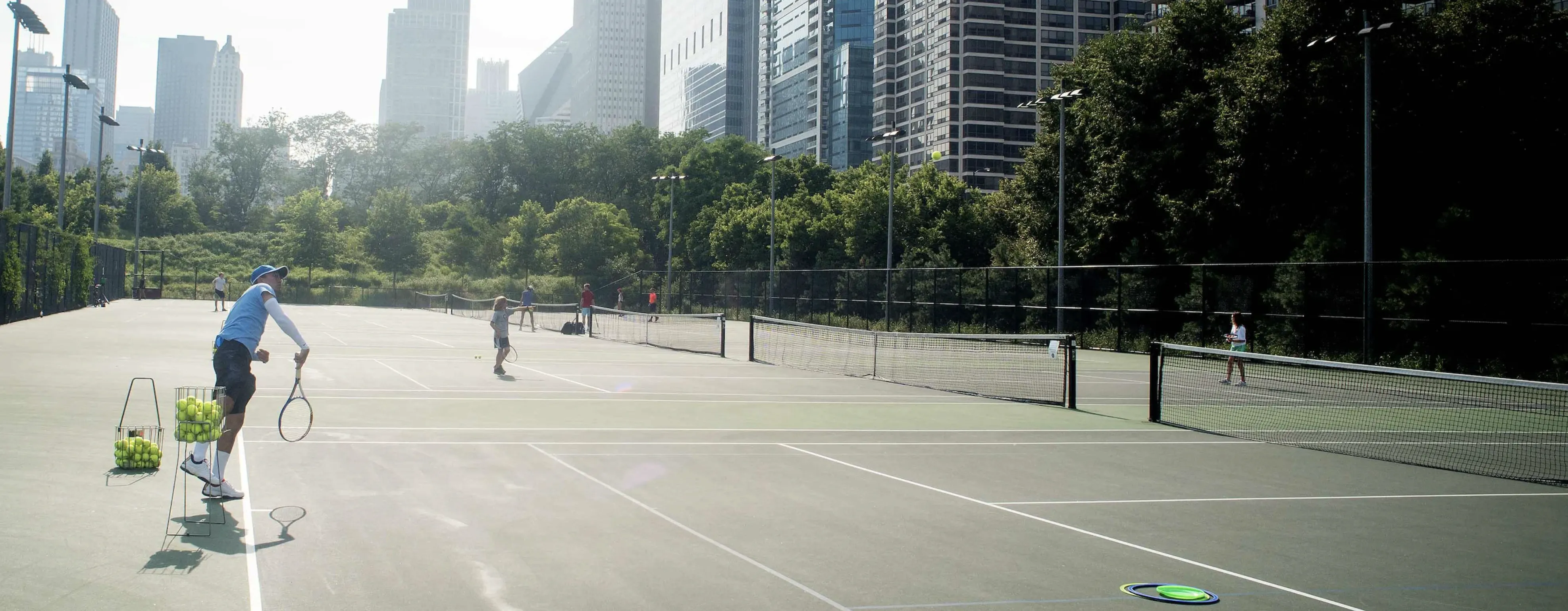 Cascade Apartments in Lakeshore East Chicago tennis courts