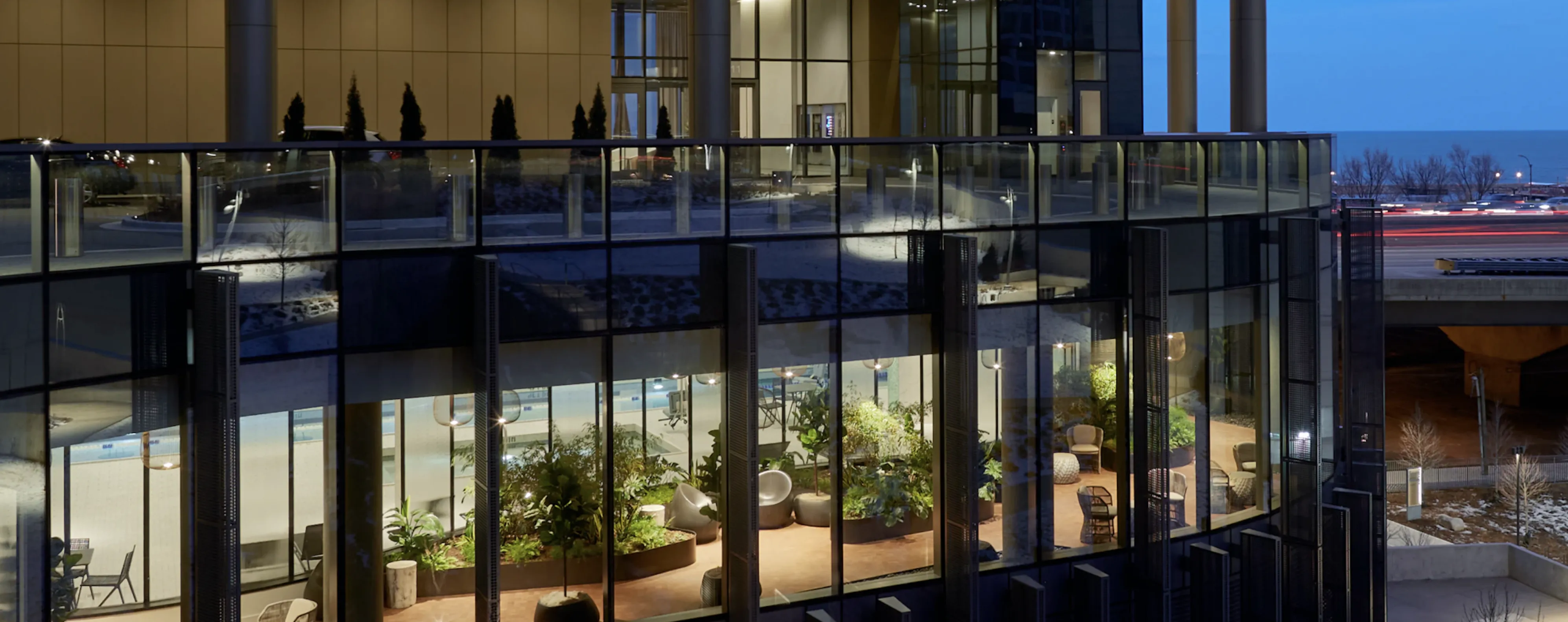 Cascade Apartments in Lakeshore East Chicago lobby