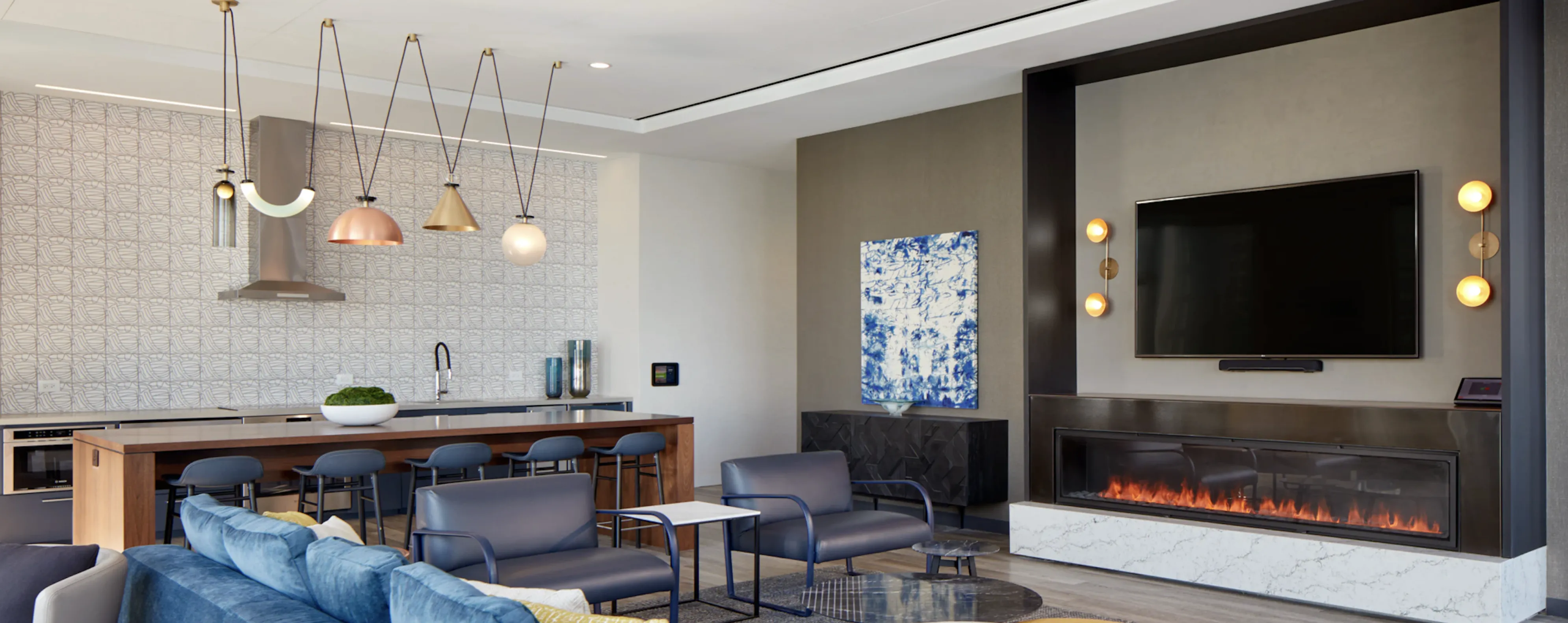 Cascade Apartments in Lakeshore East Chicago lounge