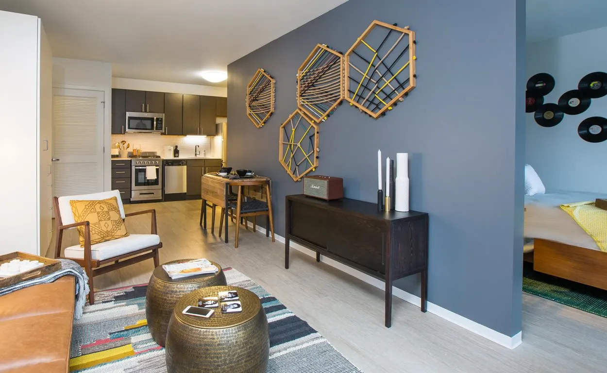 Exhibit on Superior Apartments in River North Chicago kitchen view