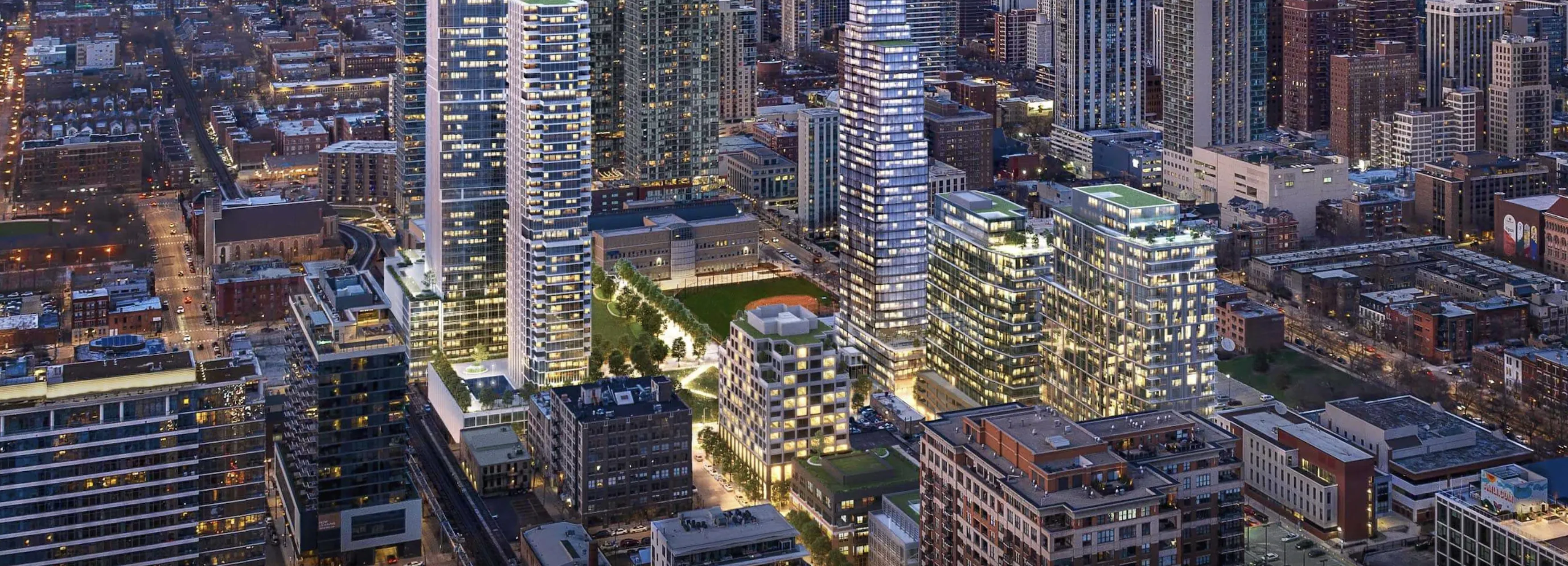 920 North Wells Apartments aerial of development