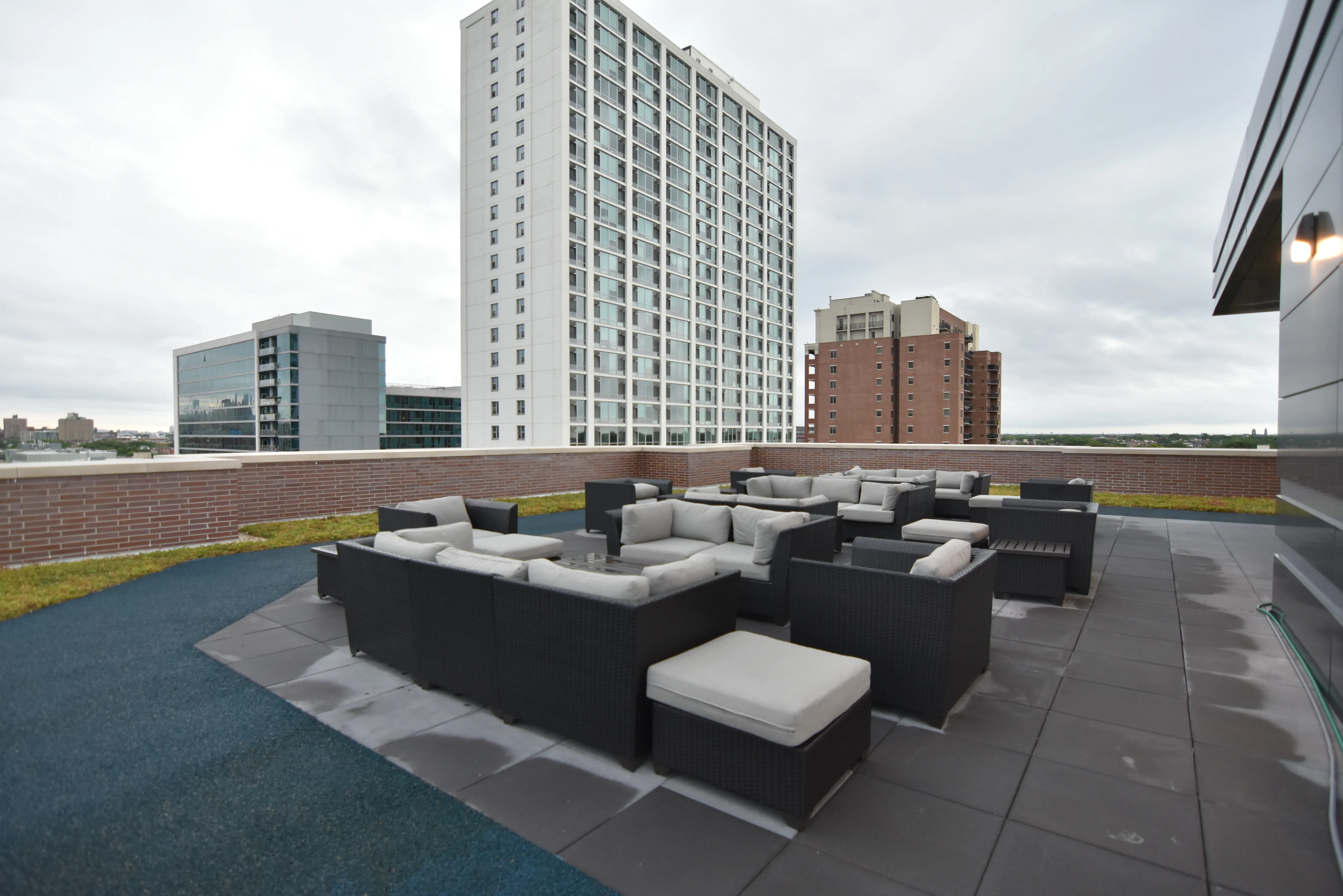 Stairs at private patio in select units at the Eagle Building Chicago