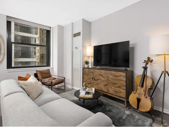 living room shot at Century Tower apartments for rent