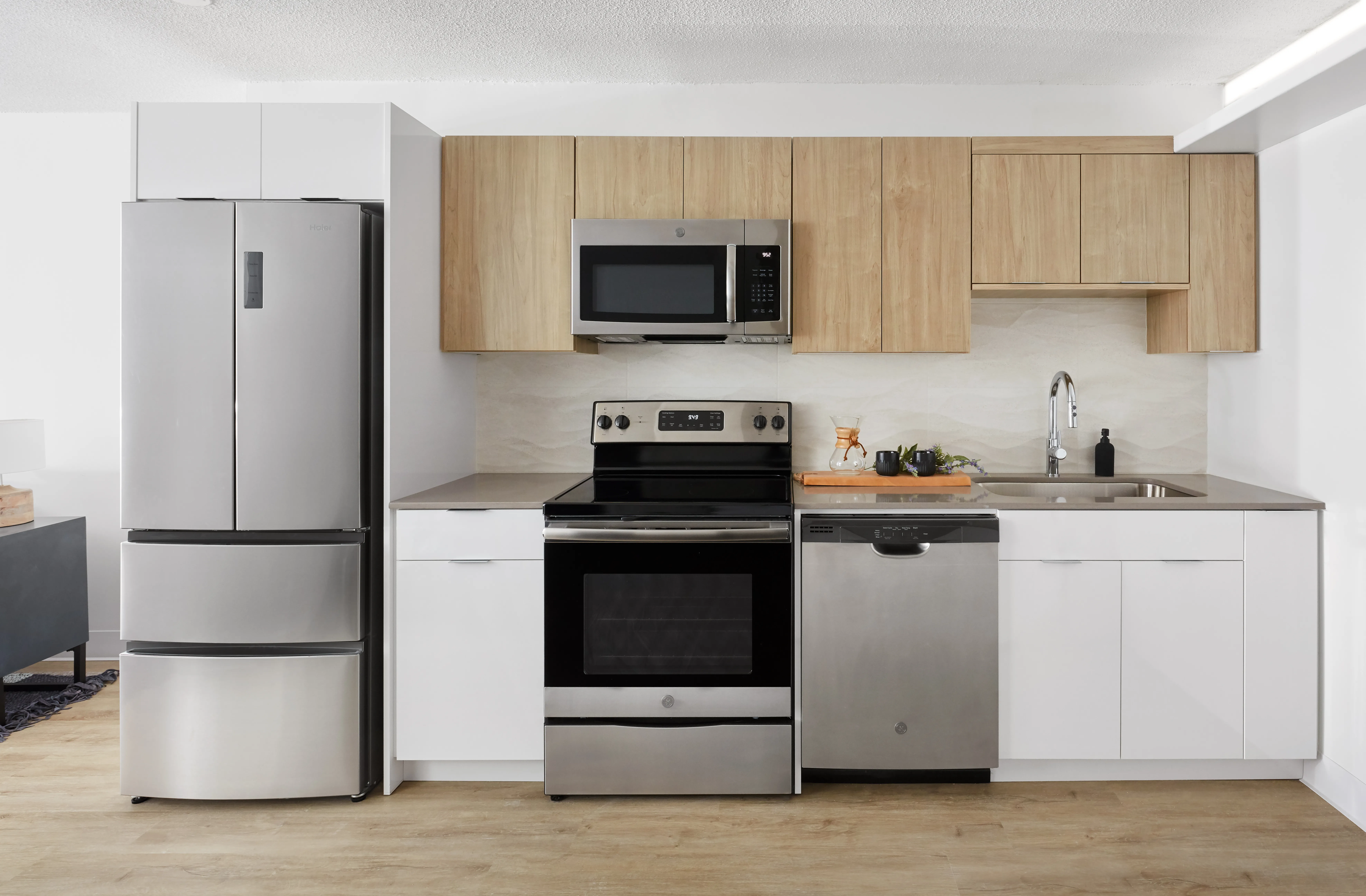 living room of River City Apartments one bedroom apartment