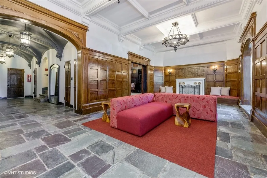 one bedroom living room with wood flooring at 1033 West Loyola Apartments