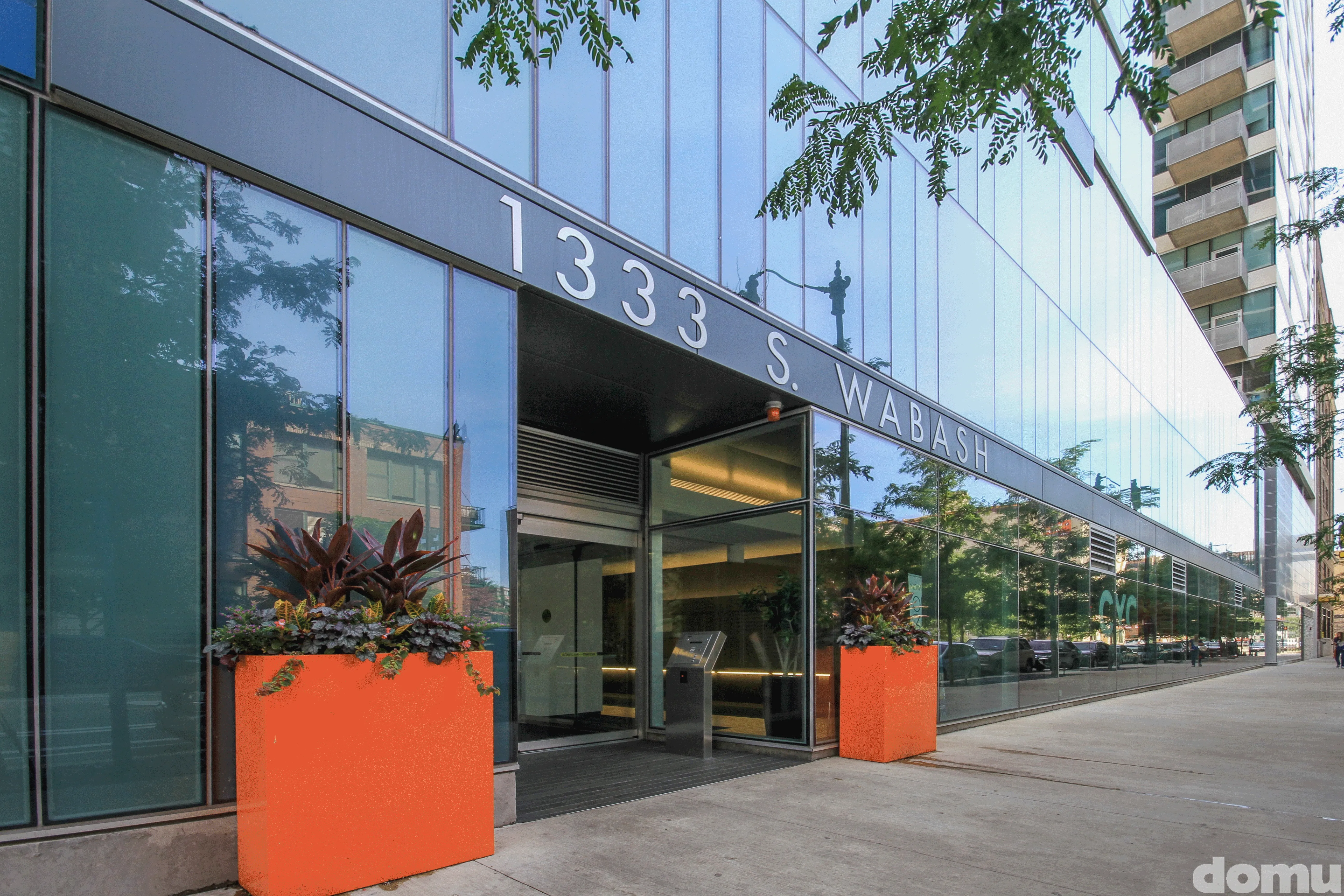 living room fuurnished at 1333 South Wabash Apartments South Loop Chicago