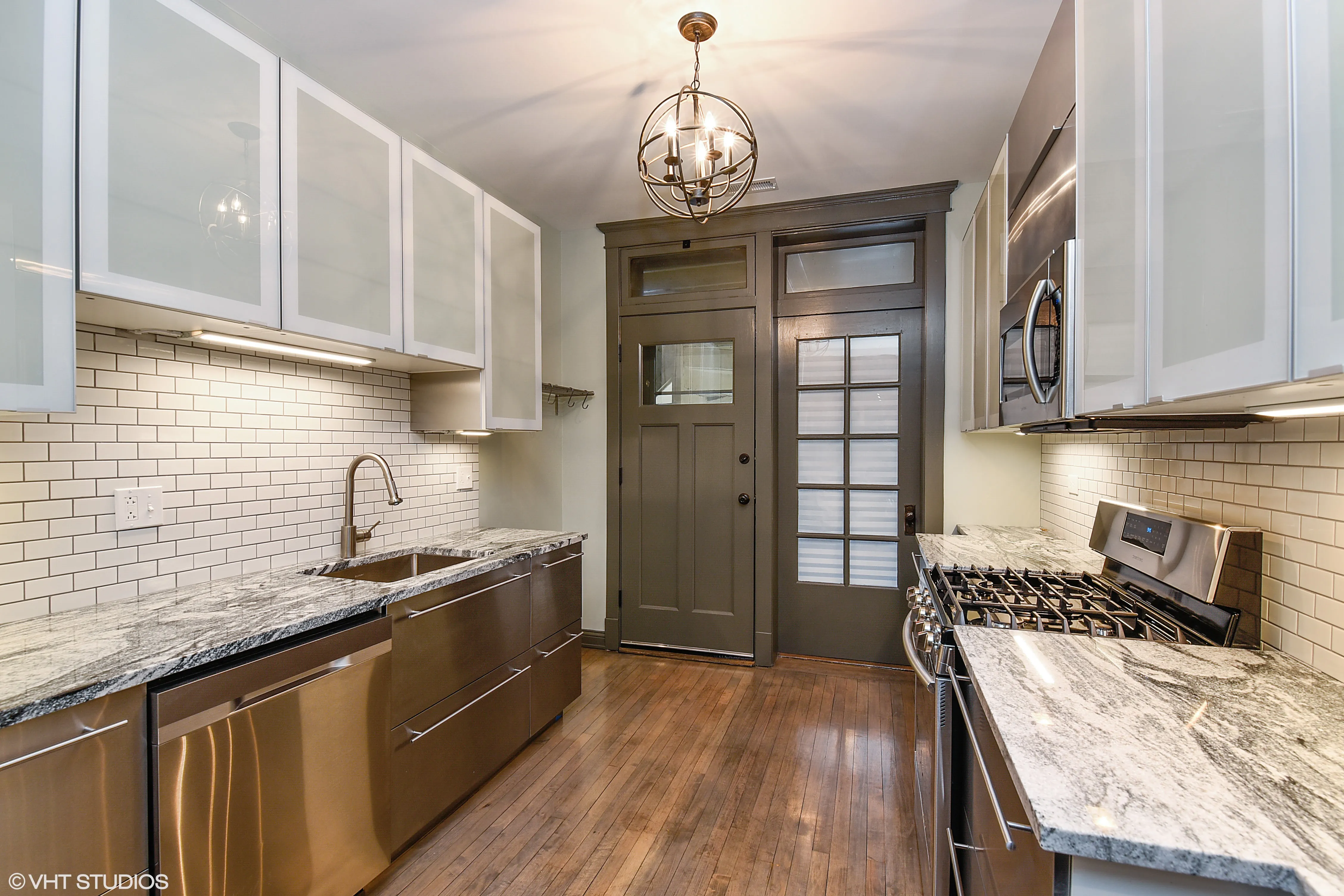 Designer Kitchen Looking Towards Rear Door