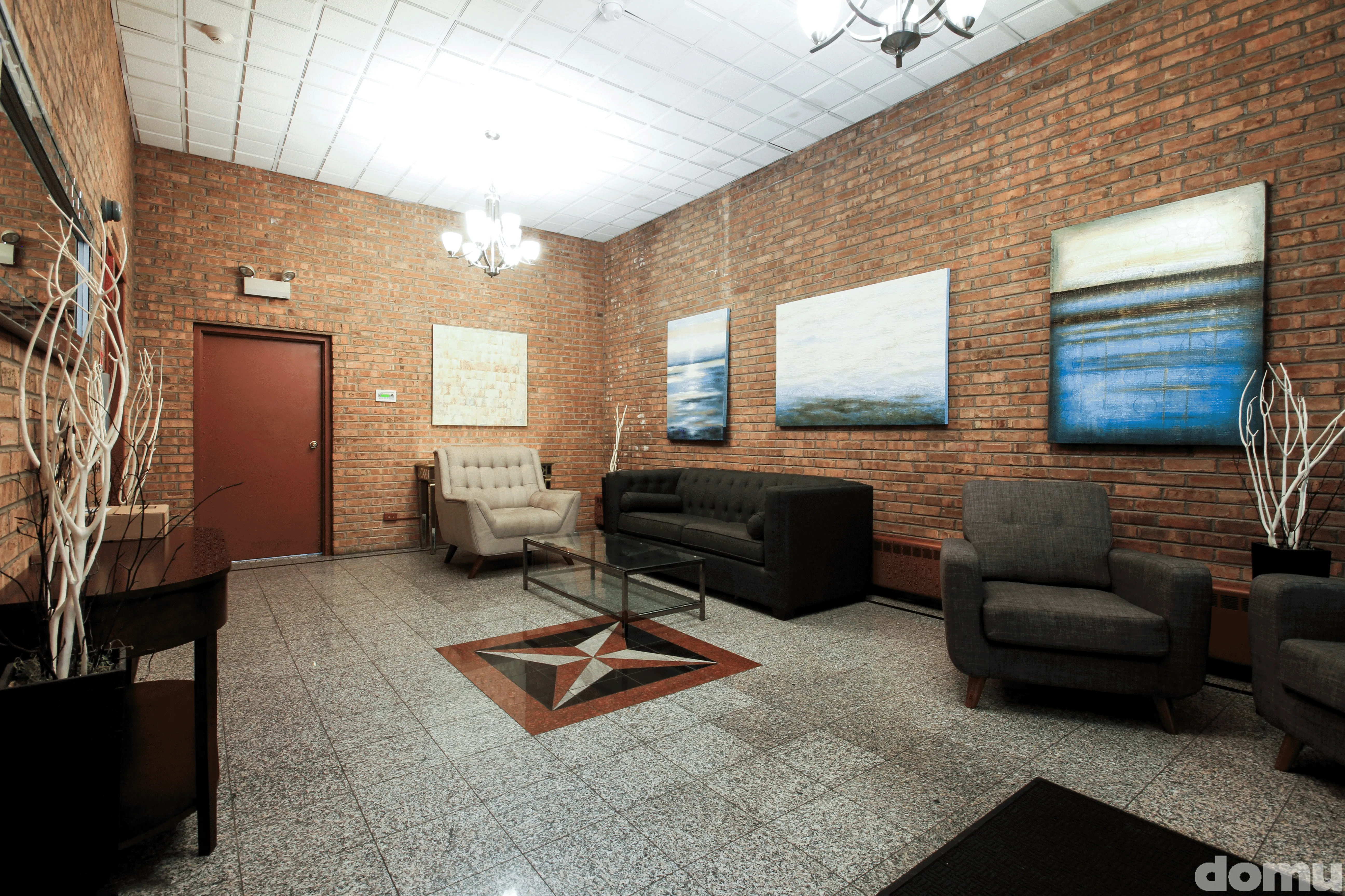 Virtually staged living room in 1 Bedroom