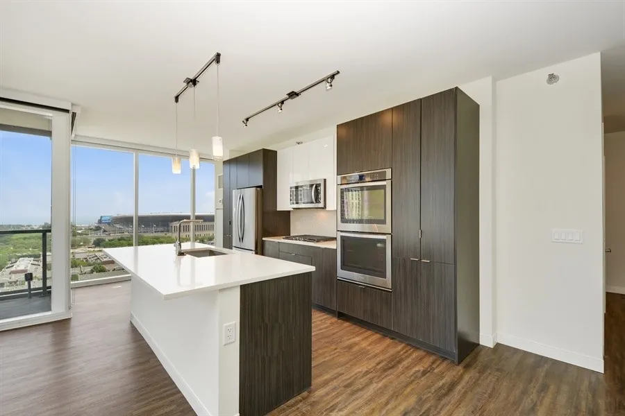 living room at 1407 On Michigan Apartments at 1407 South Michigan Ave