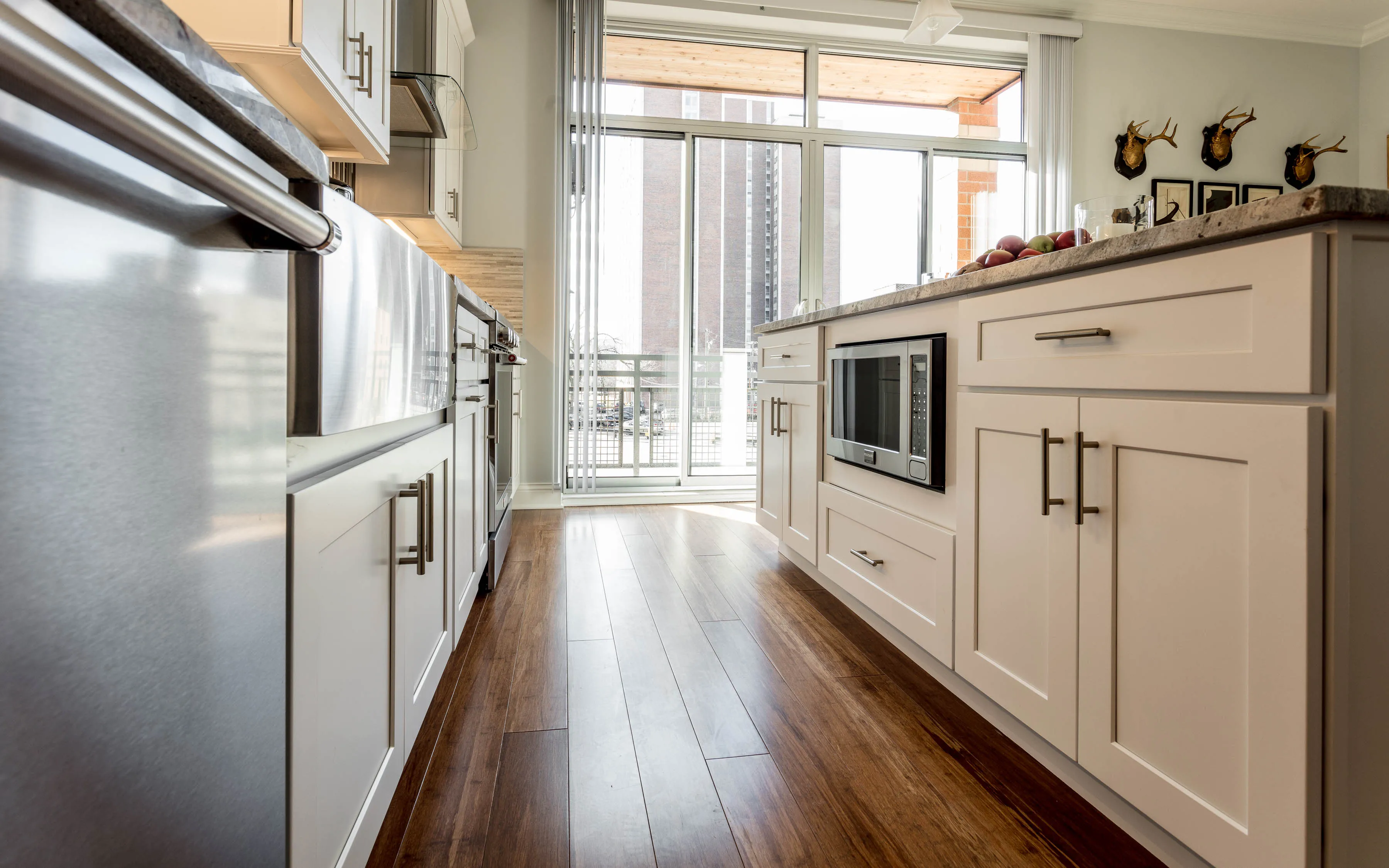 2 bedroom unit model kitchen at Ashland Place Apartments