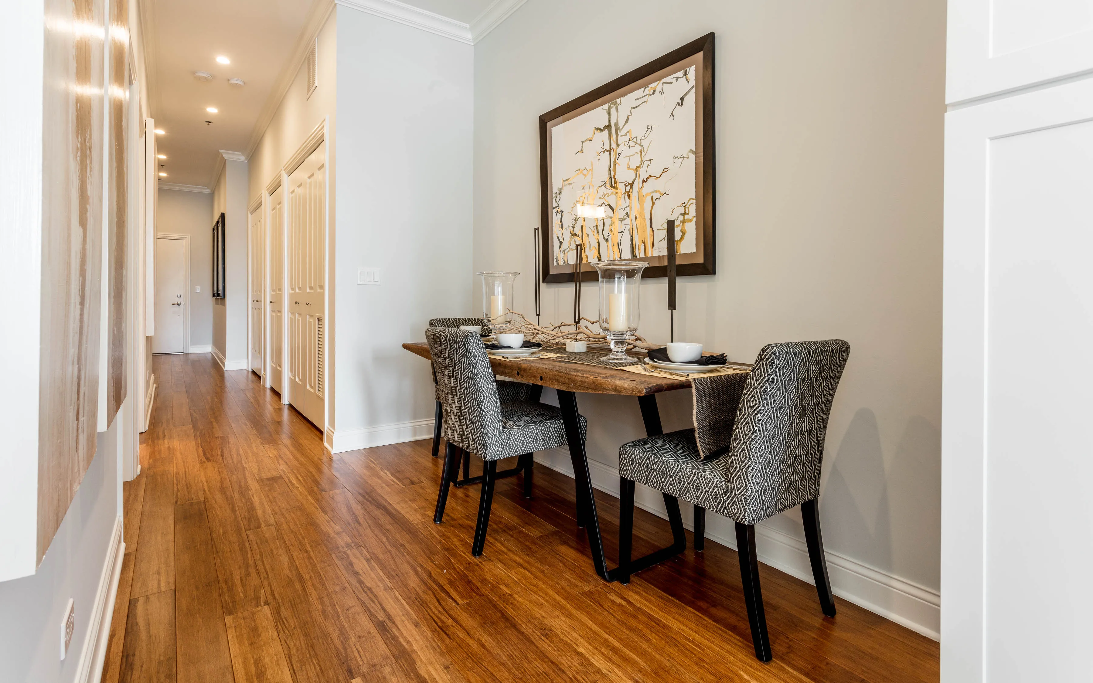 2 bedroom unit model kitchen at Ashland Place Apartments