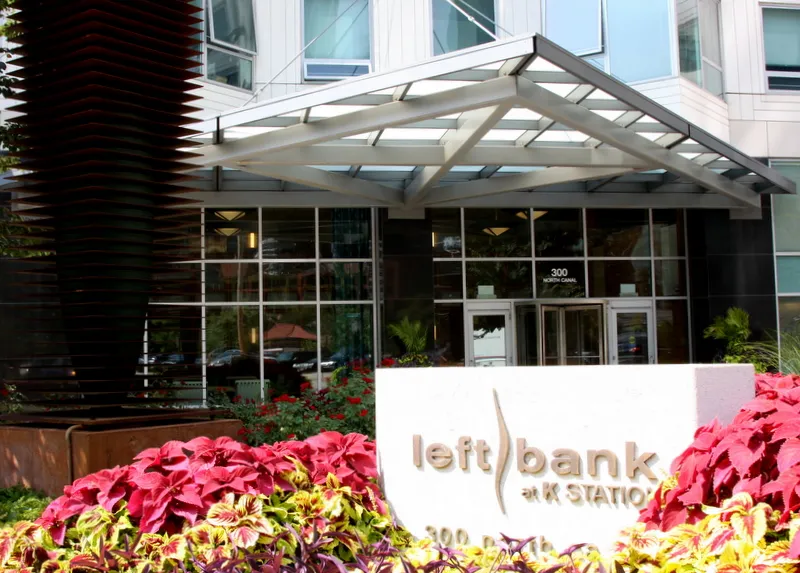 exterior tower at Left Bank Apartments in Chicago