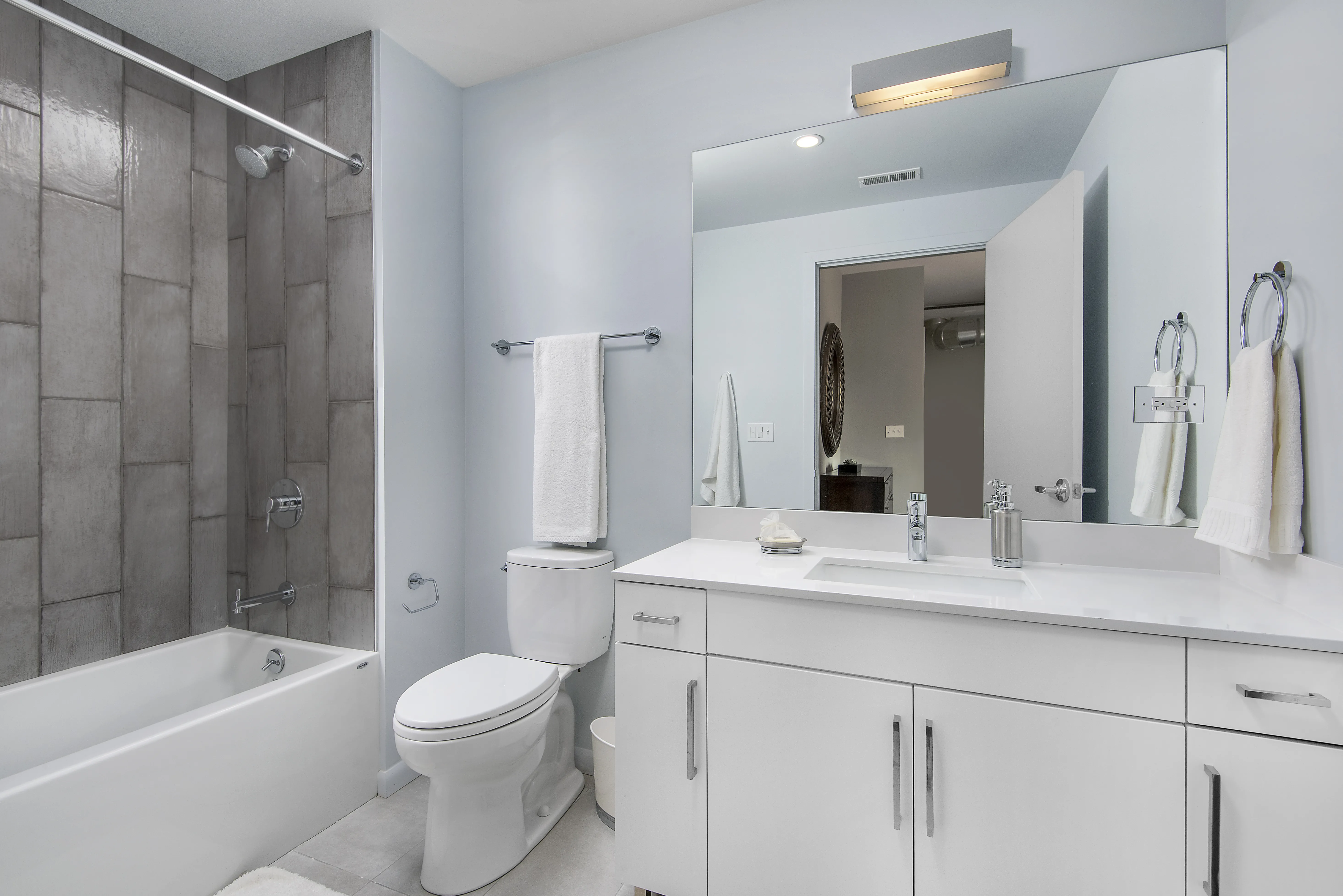 master bathroom 1241 N Milwaukee Apartments in Wicker Park Chicago