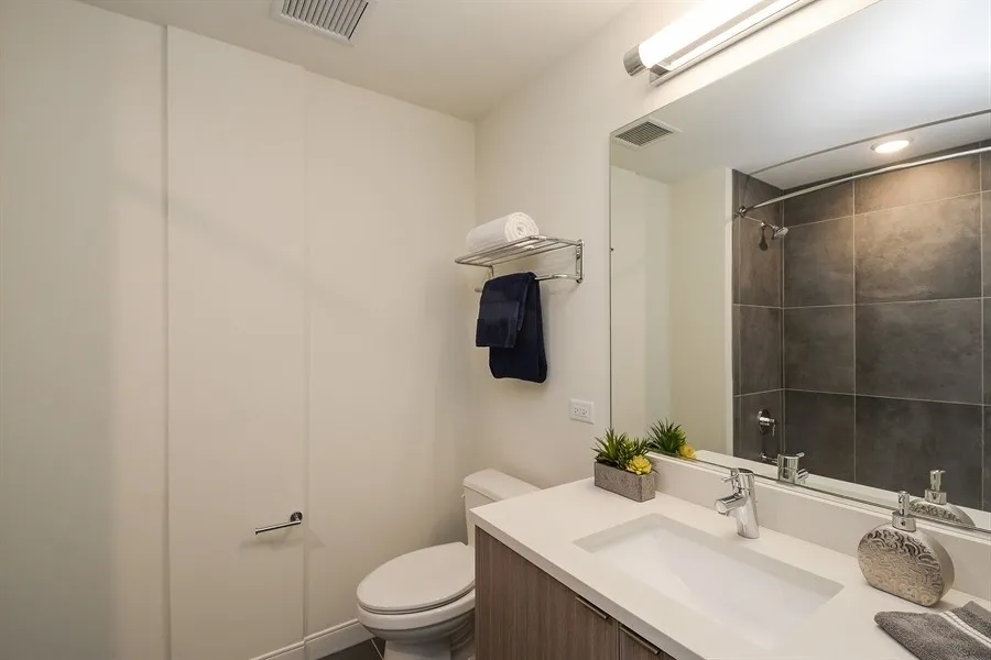 living room at 1407 On Michigan Apartments at 1407 South Michigan Ave