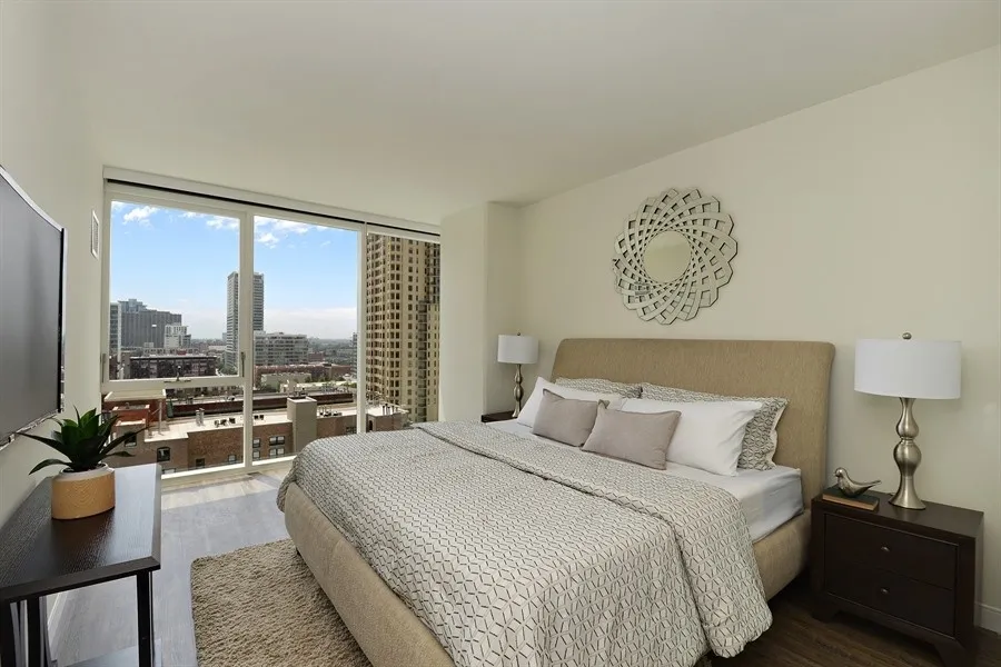 living room at 1407 On Michigan Apartments at 1407 South Michigan Ave