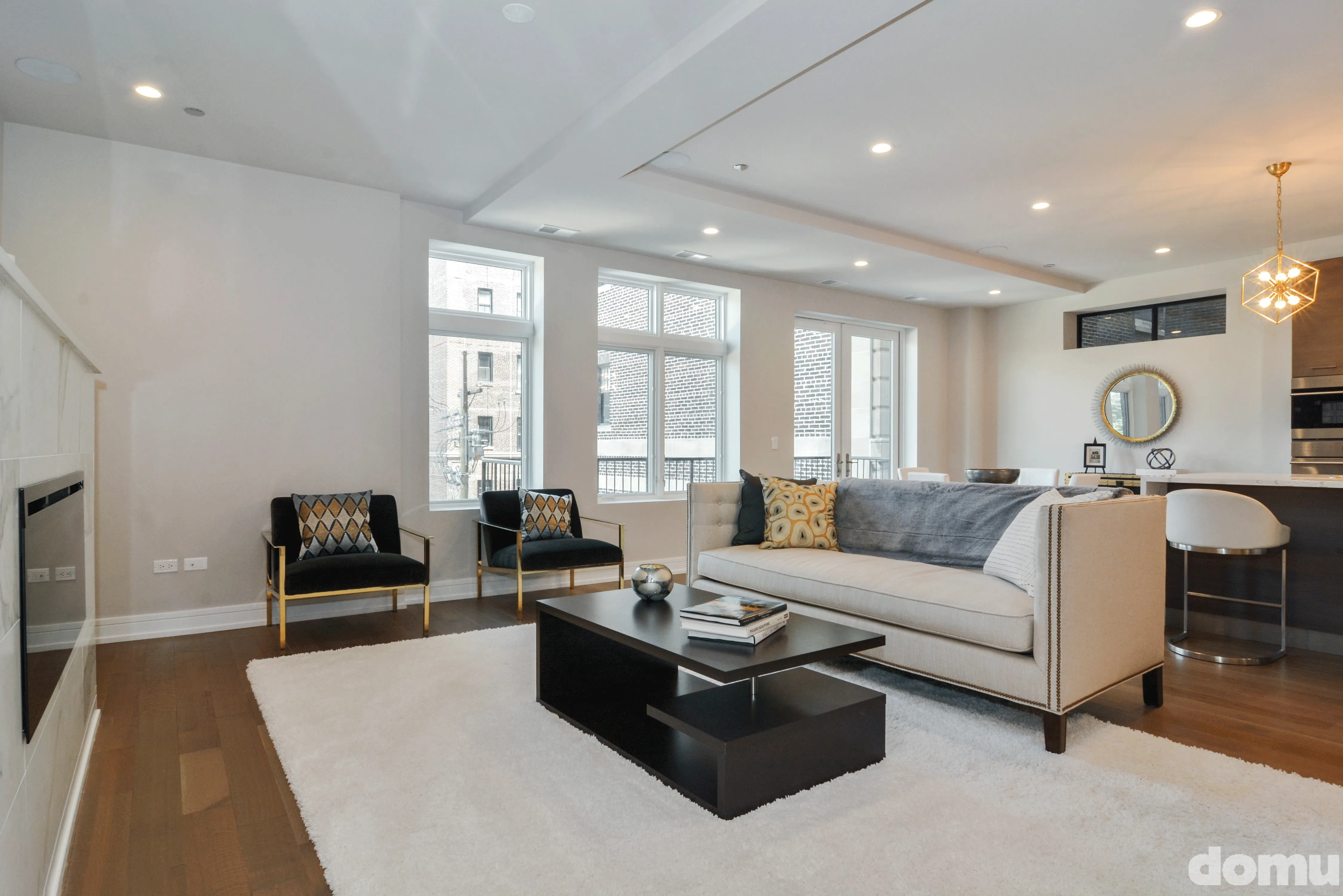 furnished living room at Melrose On The Lake Apartments in Lakeview Chicago