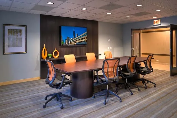 living room with lake view at Eleven Thirty Apartments in the South Loop