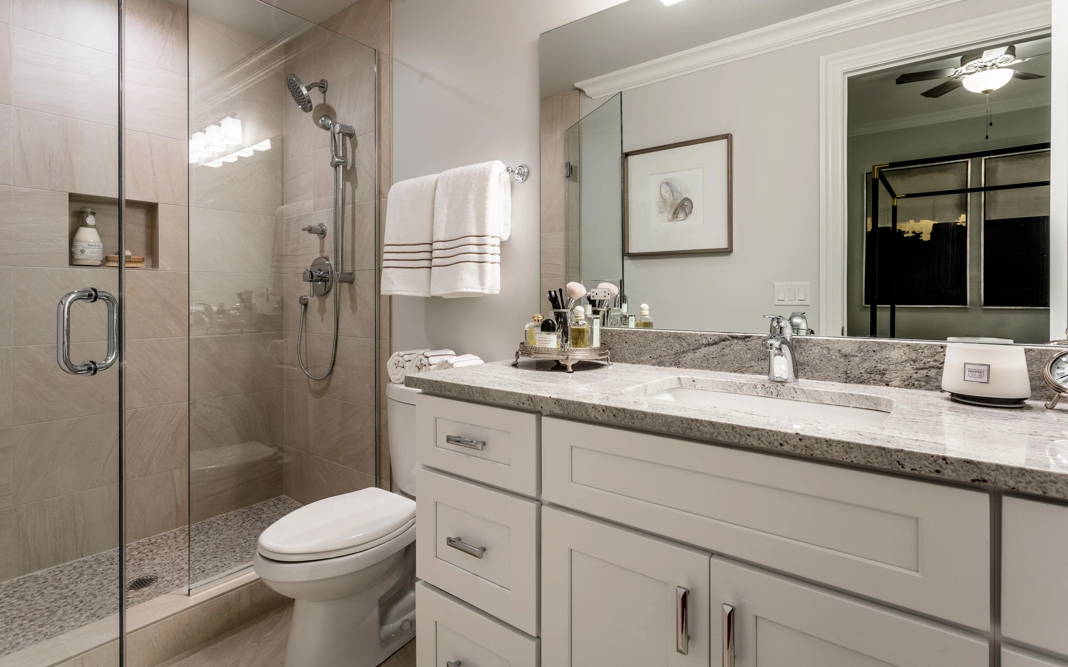 2 bedroom unit model kitchen at Ashland Place Apartments