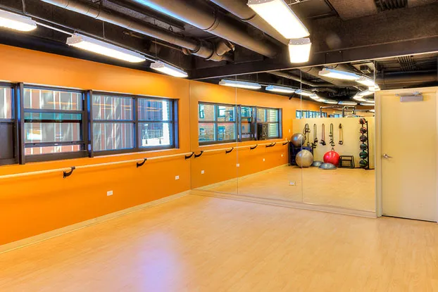 living room with lake view at Eleven Thirty Apartments in the South Loop