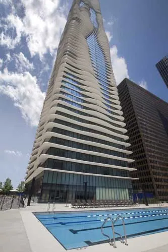 Aqua Apartments in Lakeshore East Chicago fire pit