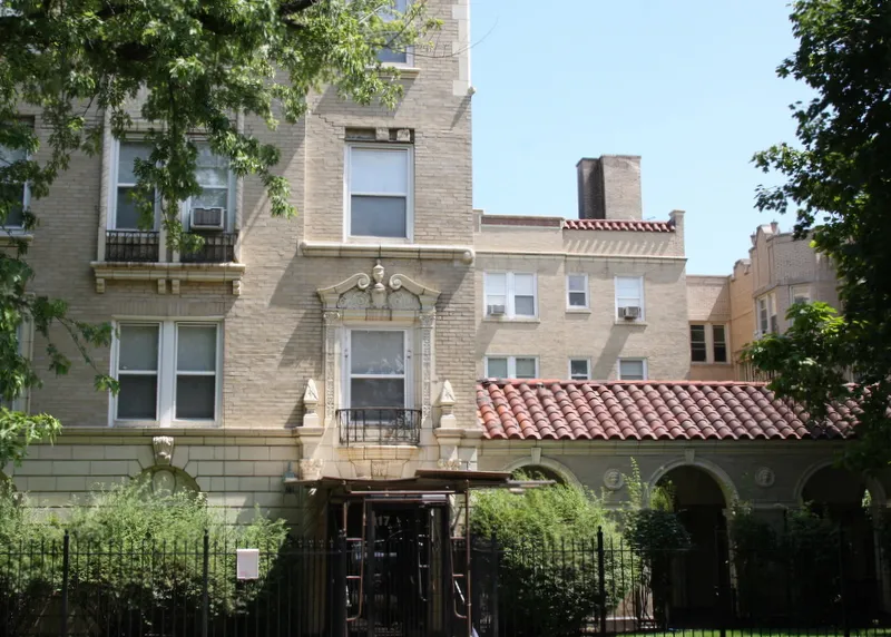 light brick and terra cotta roof at Wolcott Terrace Apartments