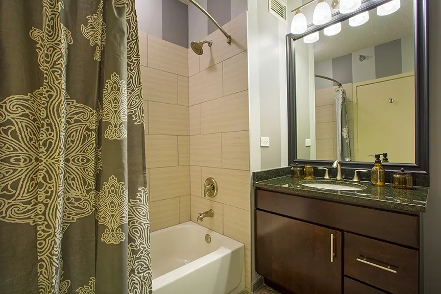 living room with couches at The Streeter in Streeterville