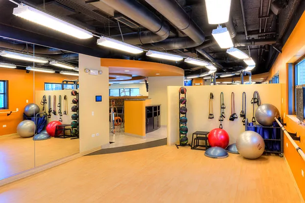 living room with lake view at Eleven Thirty Apartments in the South Loop