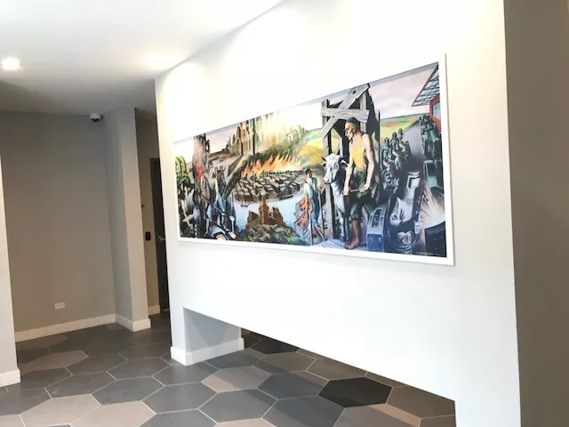 furnished luxury kitchen and living room at The Westerner Apartments