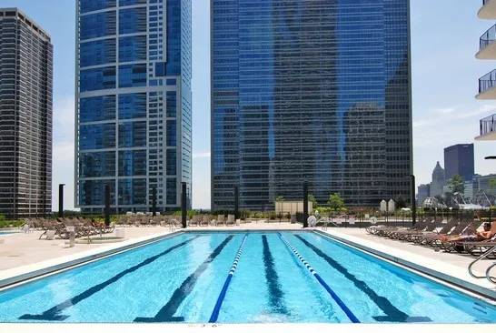 Aqua Apartments in Lakeshore East Chicago entrance