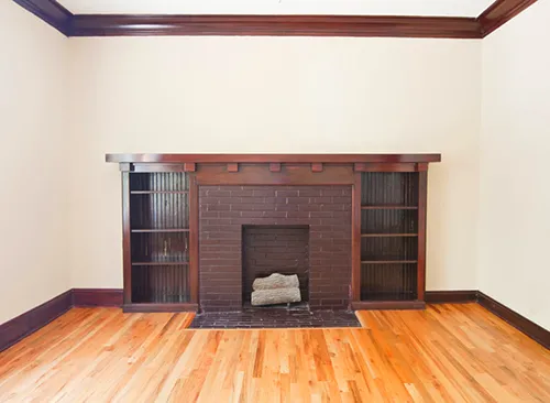living room looking towards Wrigley Field at 1010 West Waveland Apartments