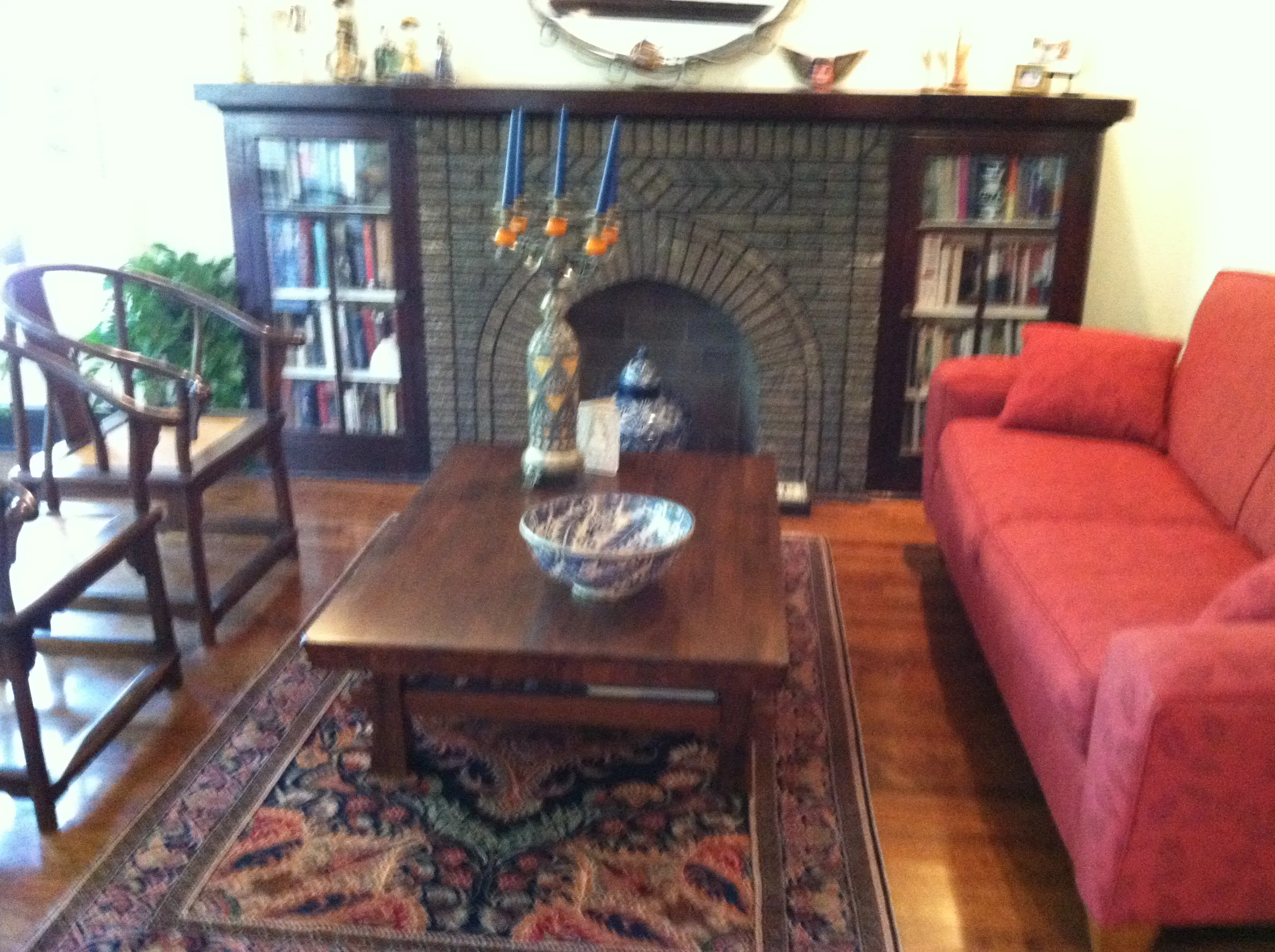 Living room with fireplace