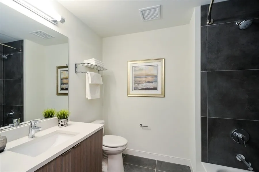 living room at 1407 On Michigan Apartments at 1407 South Michigan Ave