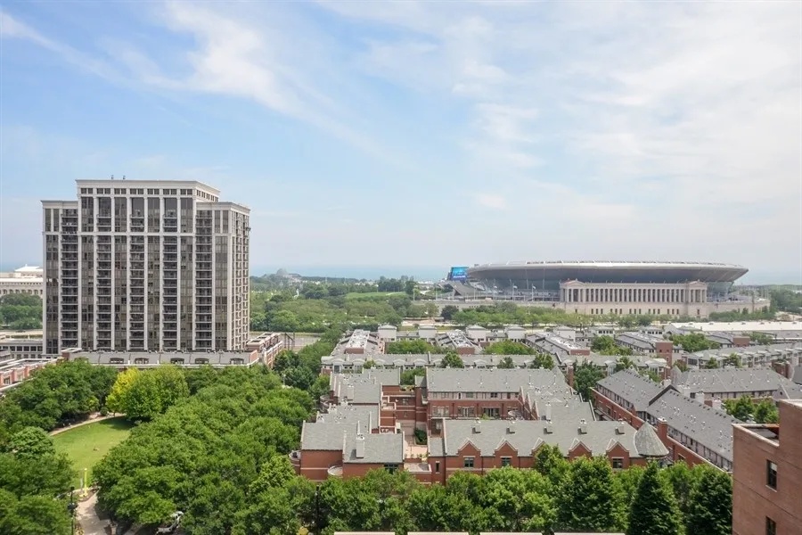 living room at 1407 On Michigan Apartments at 1407 South Michigan Ave
