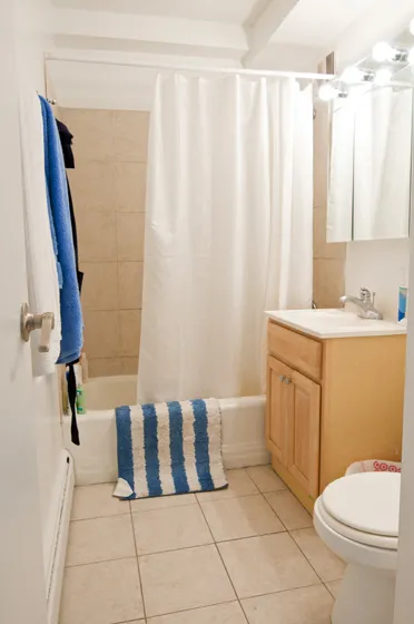 living rom with view from windows at 1575 Oak Apartments in Evanston IL