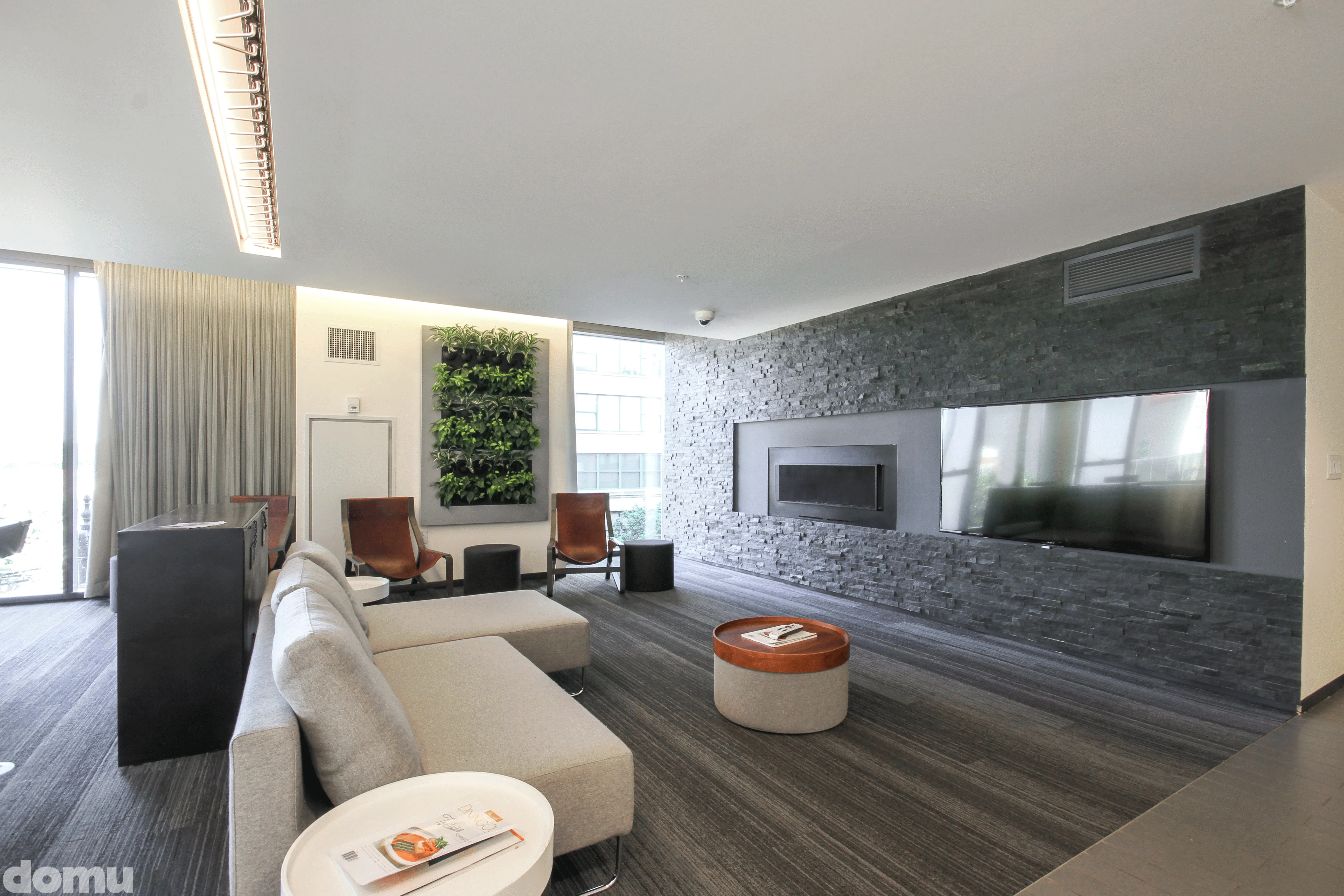 living room fuurnished at 1333 South Wabash Apartments South Loop Chicago