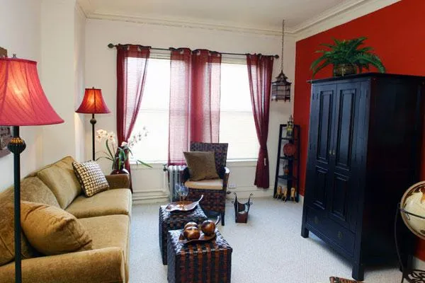 facade of the original historic The Mayfair Apartments in Hyde Park Chicago