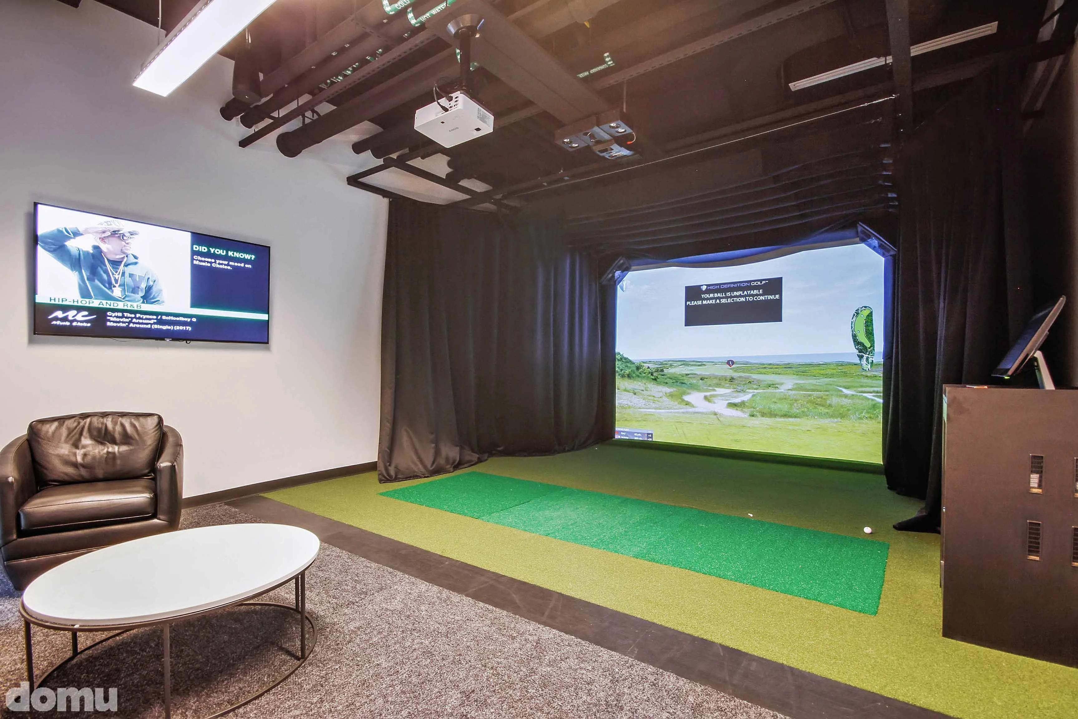 living room model unit at 640 North Wells Apartments in River North Chicago
