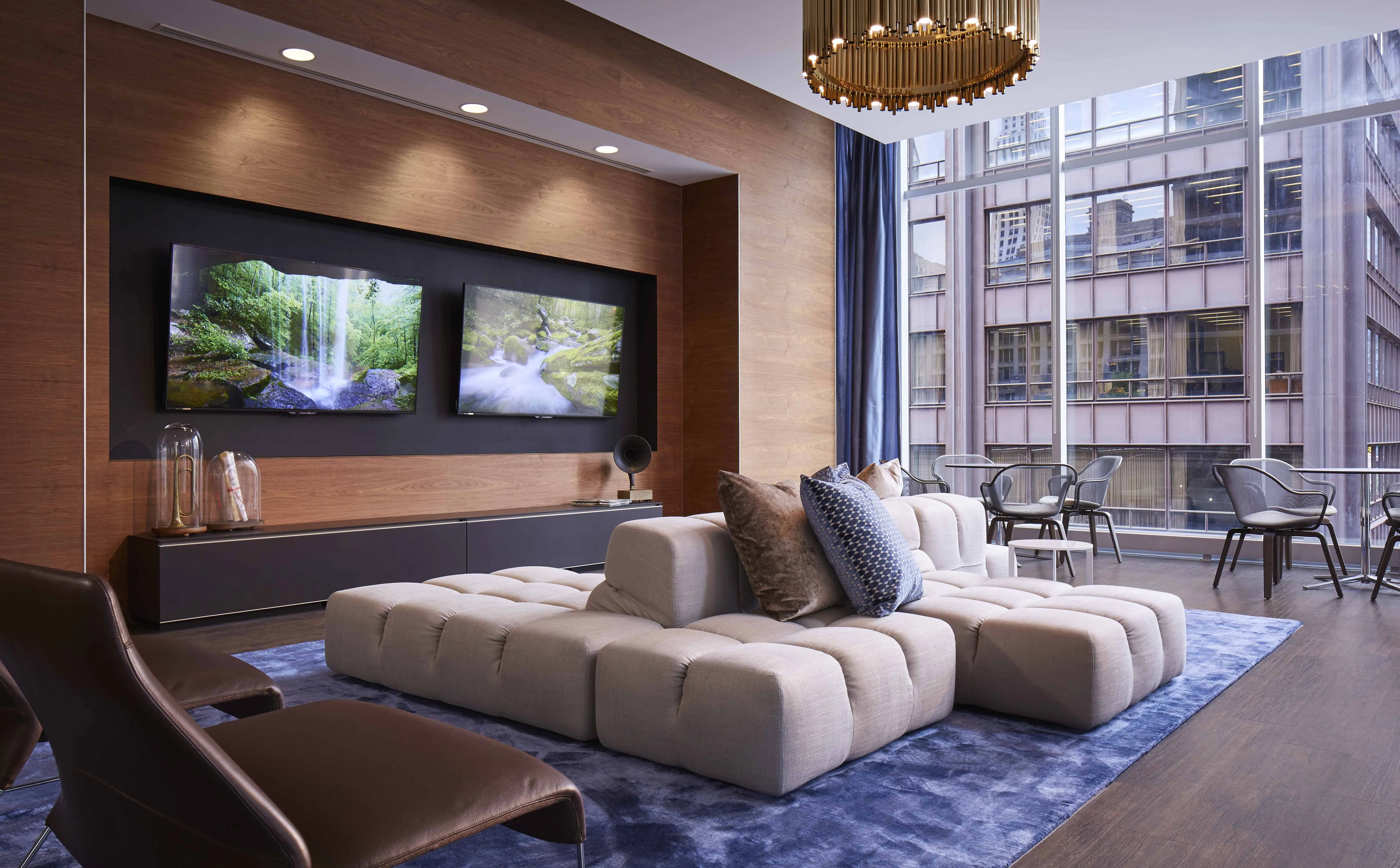 furnished living room and view at Marquee at Block 37 Apartments