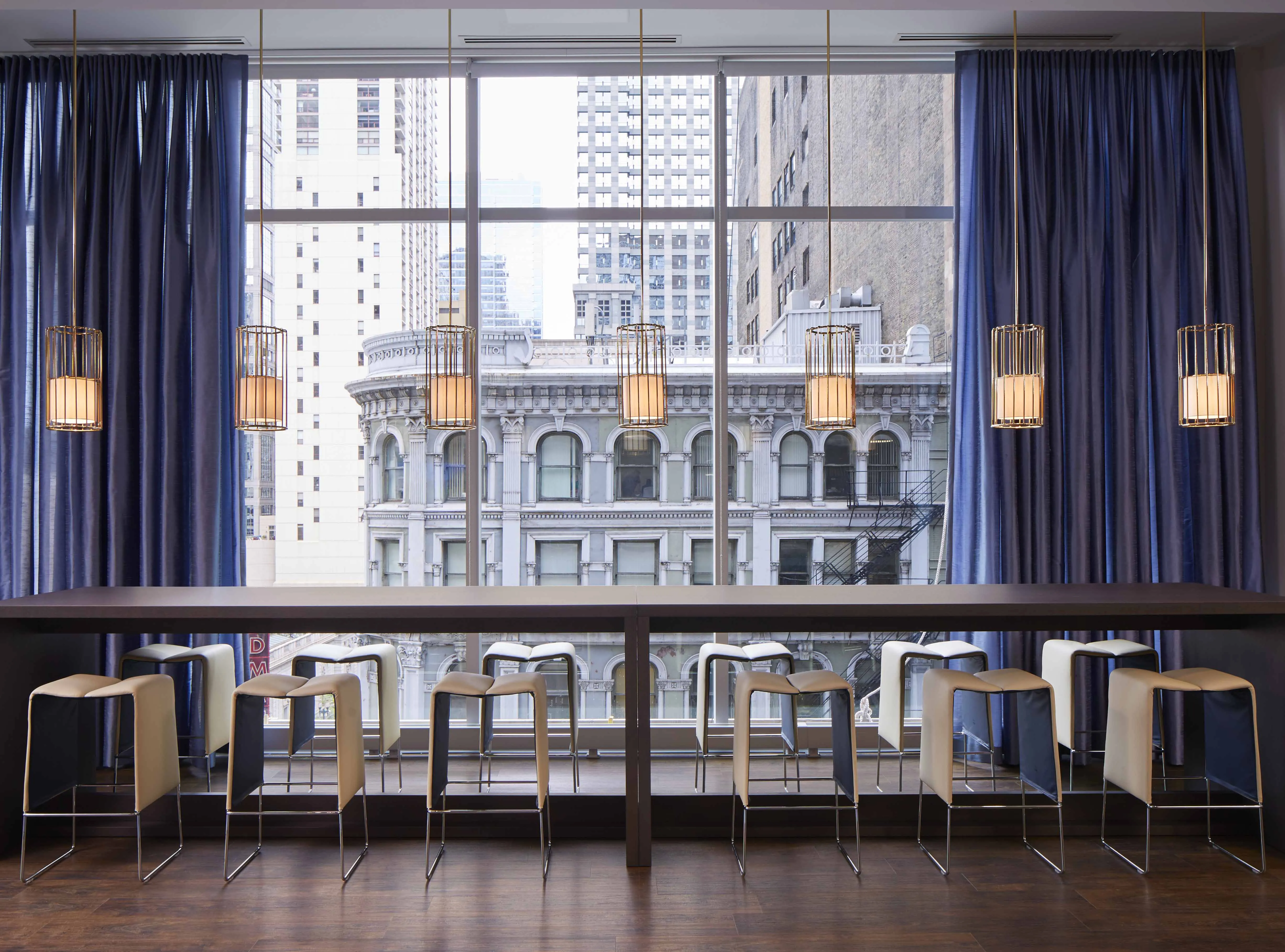 furnished living room and view at Marquee at Block 37 Apartments