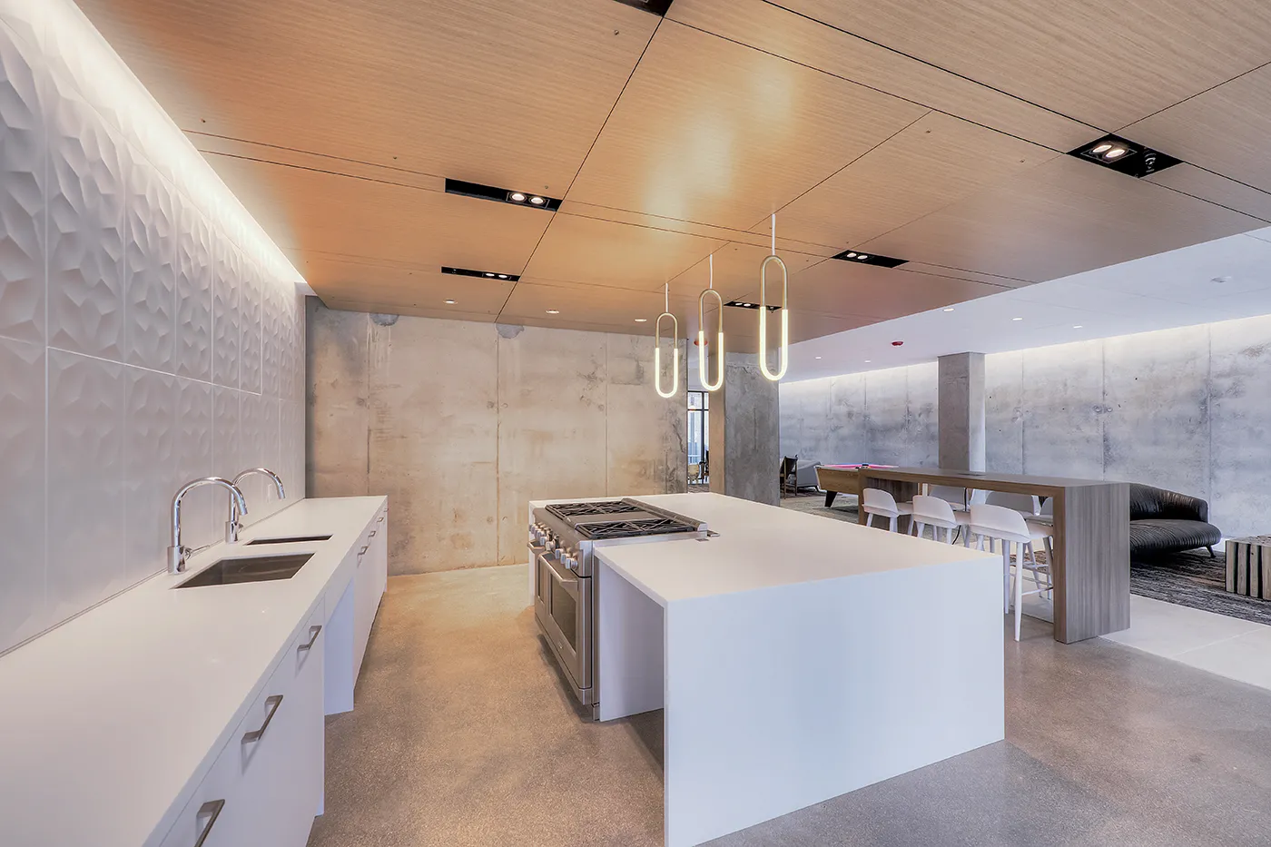 living room and dining room madel apartment at Emme Chicago Apartments