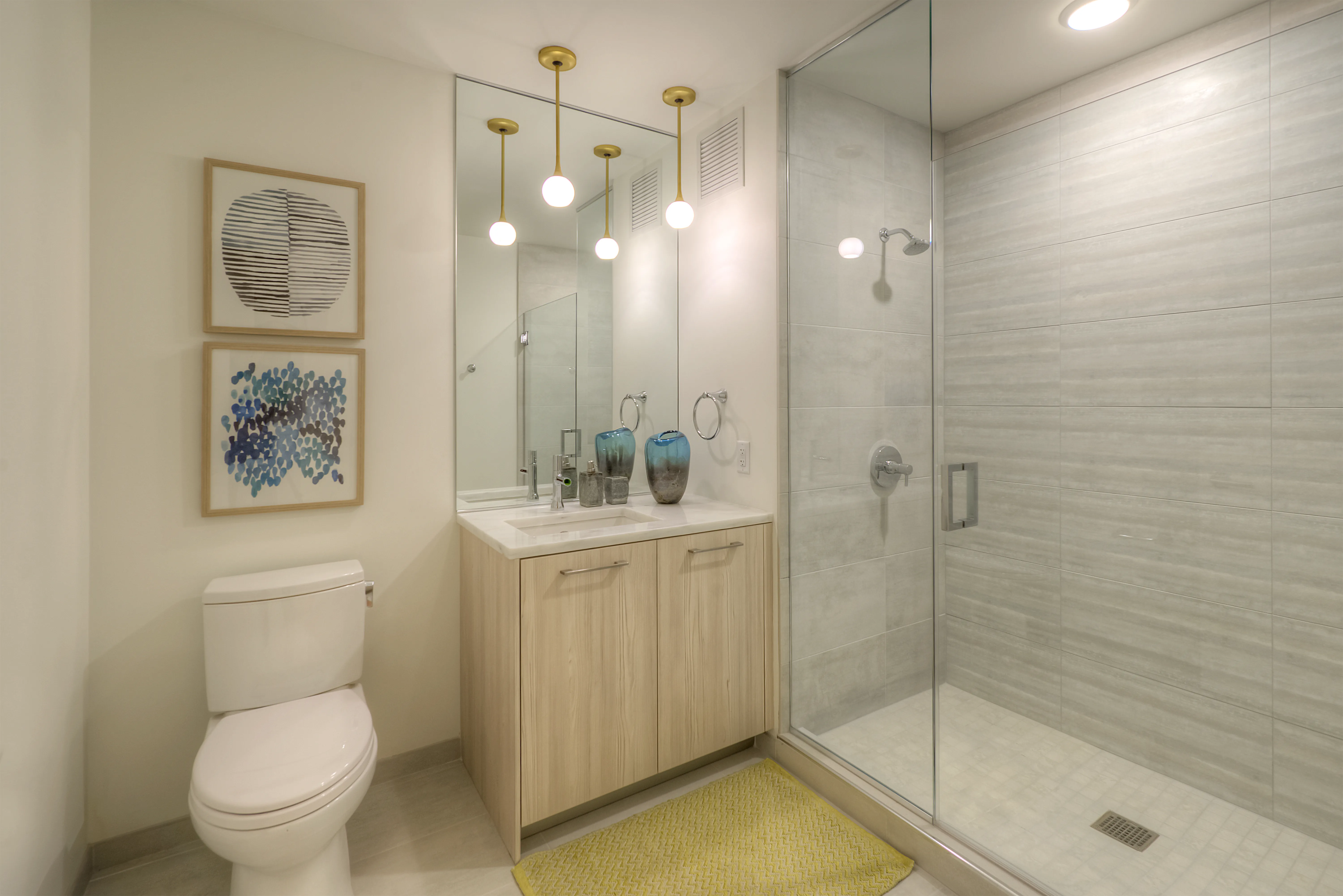 living room and dining room madel apartment at Emme Chicago Apartments