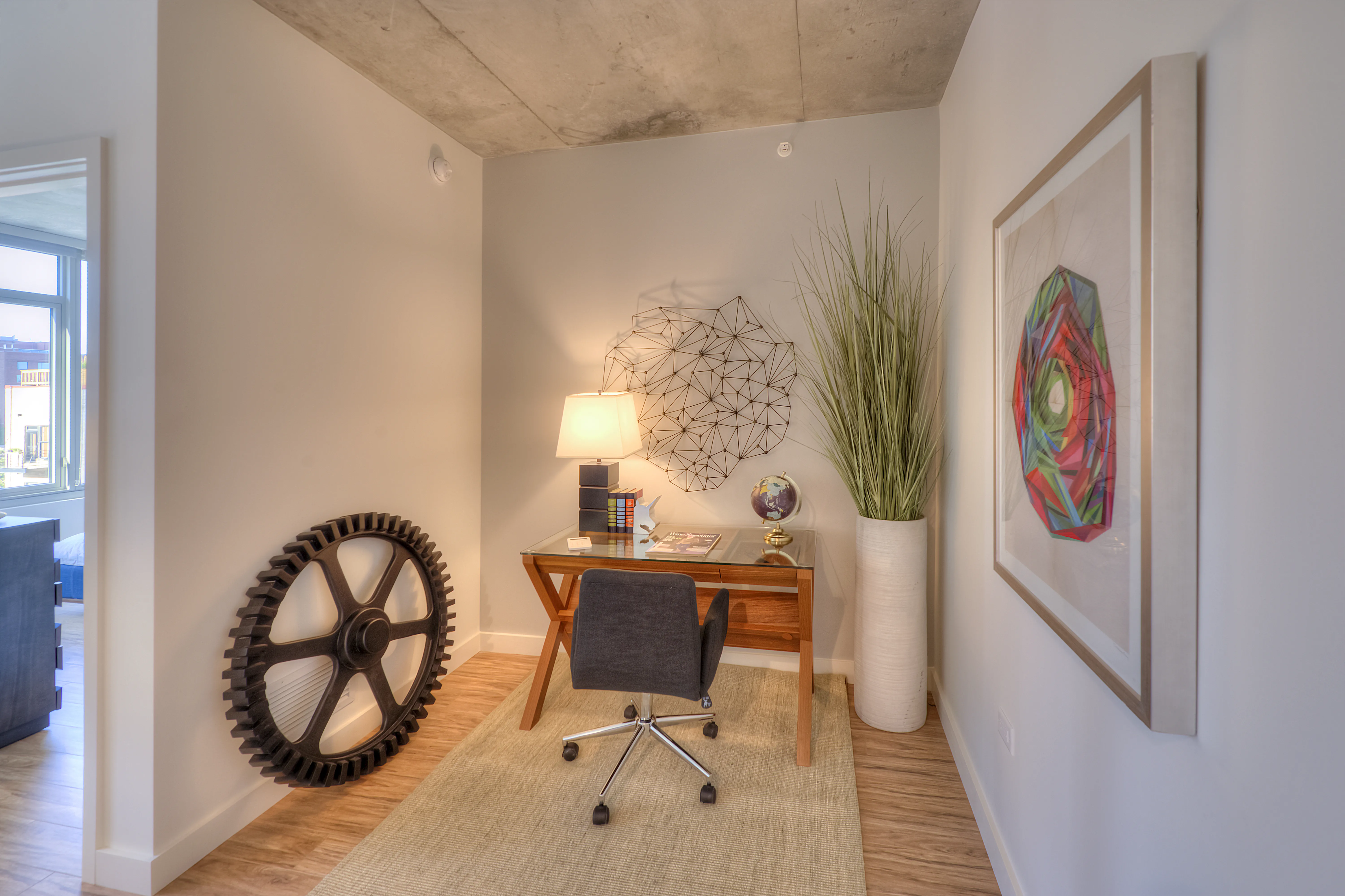 living room and dining room madel apartment at Emme Chicago Apartments