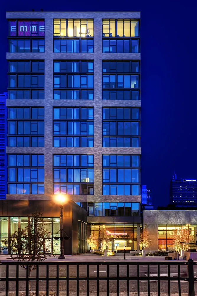 living room and dining room madel apartment at Emme Chicago Apartments