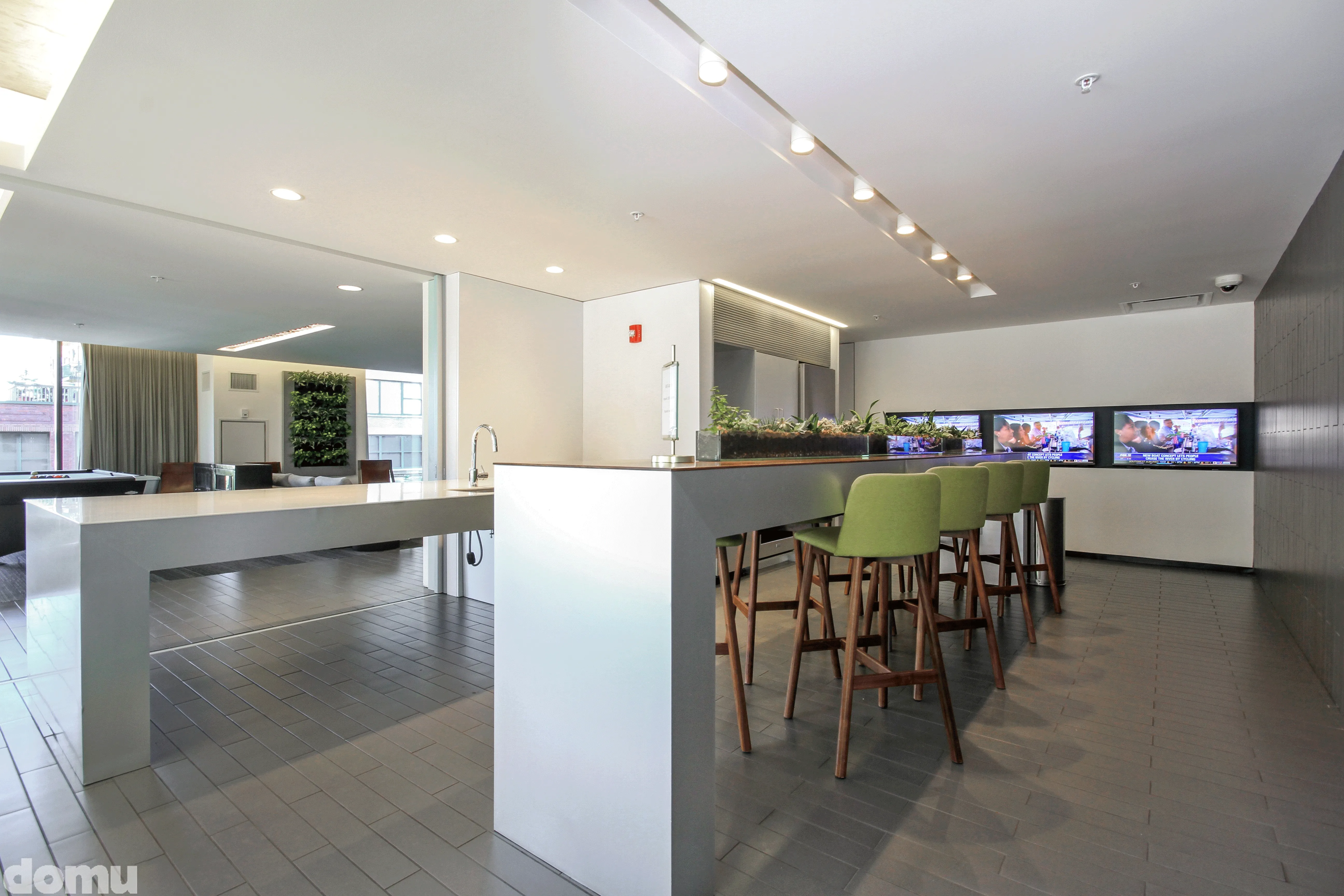 living room fuurnished at 1333 South Wabash Apartments South Loop Chicago