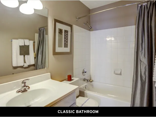 furnished model living room at One East Delaware Apartments