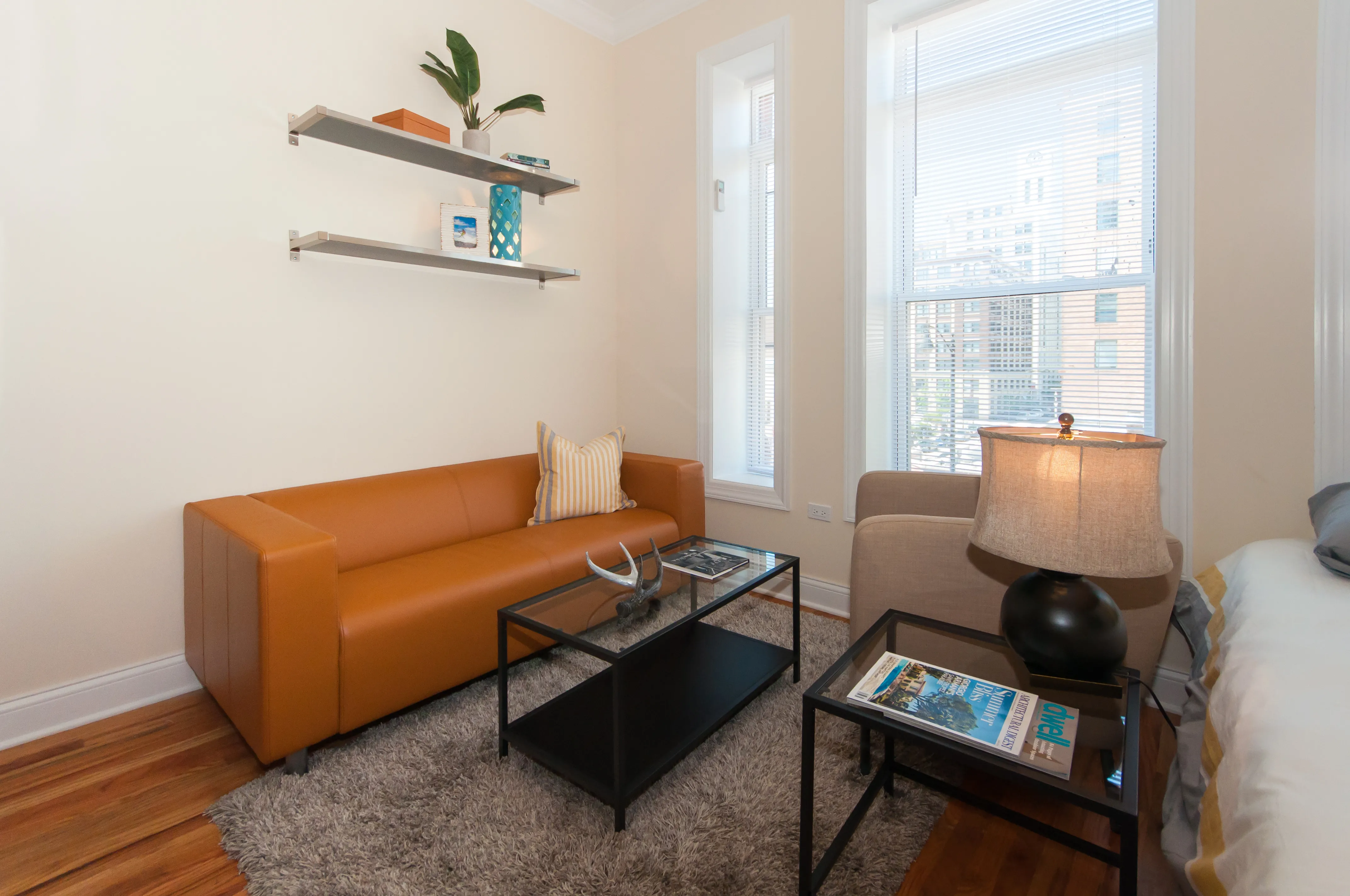 living room at 768 West Jackson Apartments in Chicago