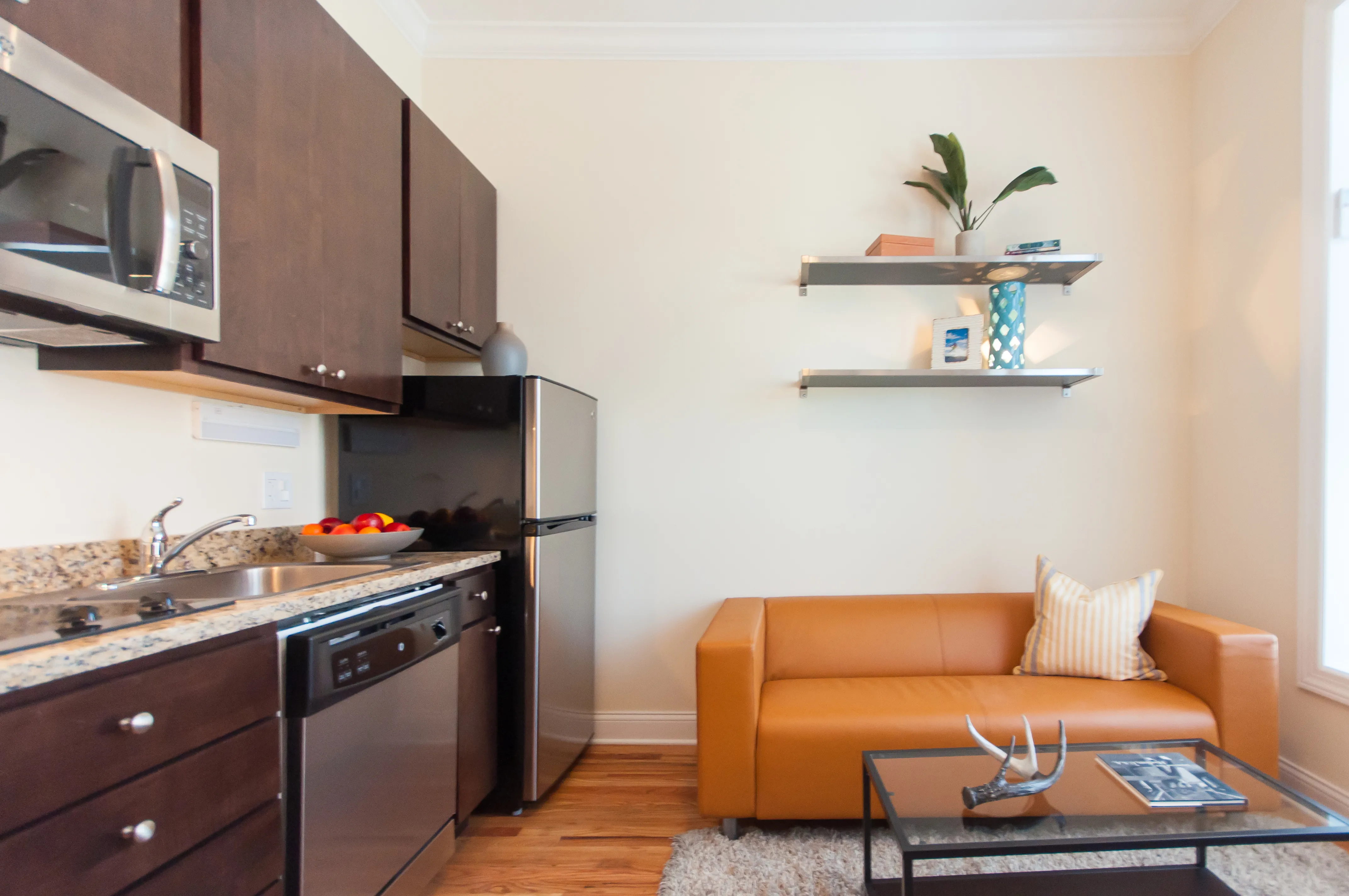 living room at 768 West Jackson Apartments in Chicago